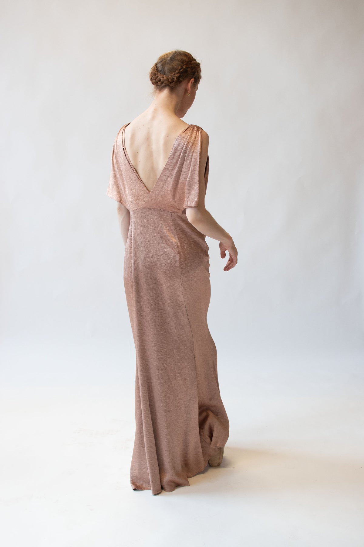 1930s Hammered Satin Gown