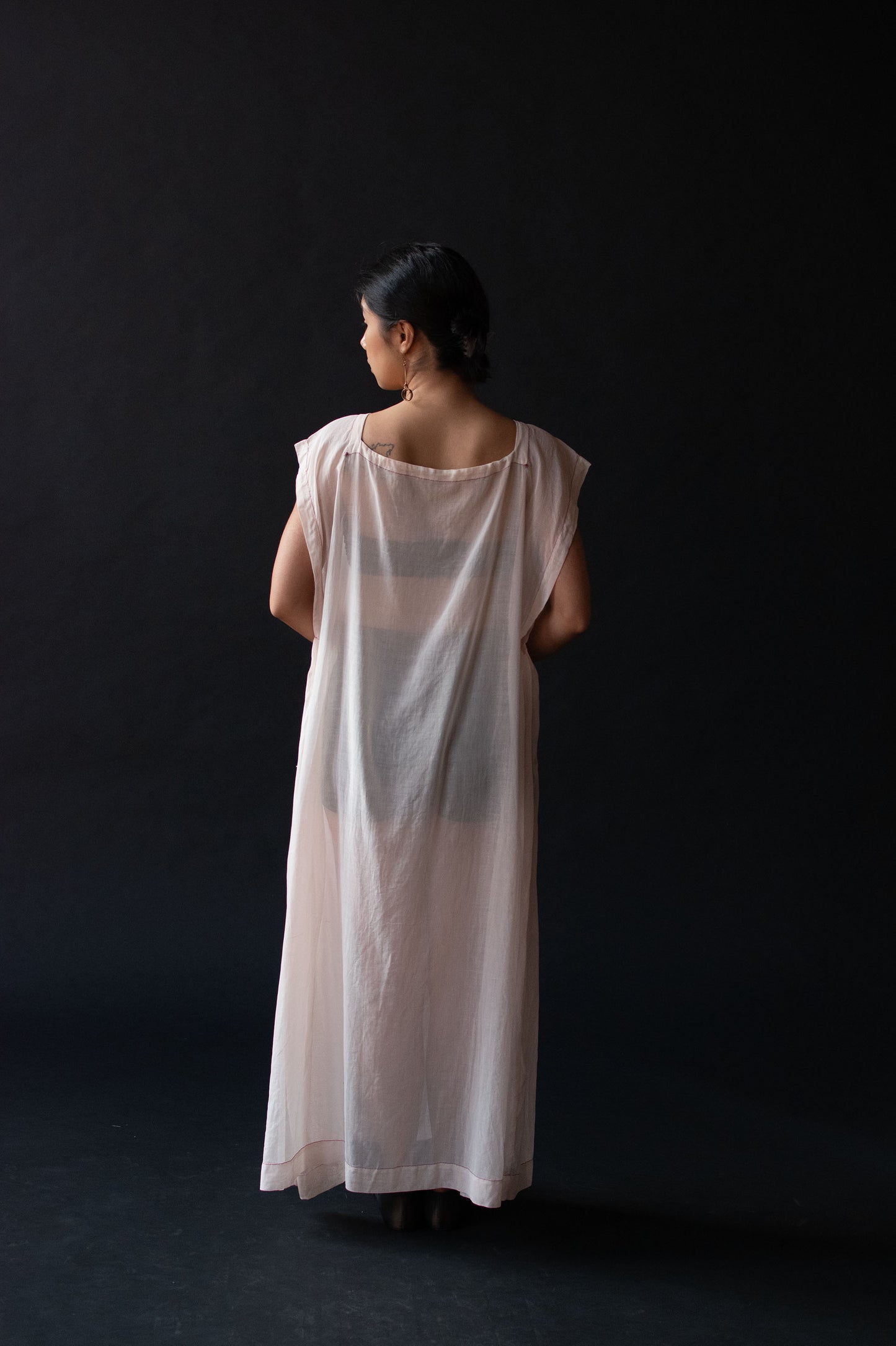 1920s Cotton Caftan with Rosettes