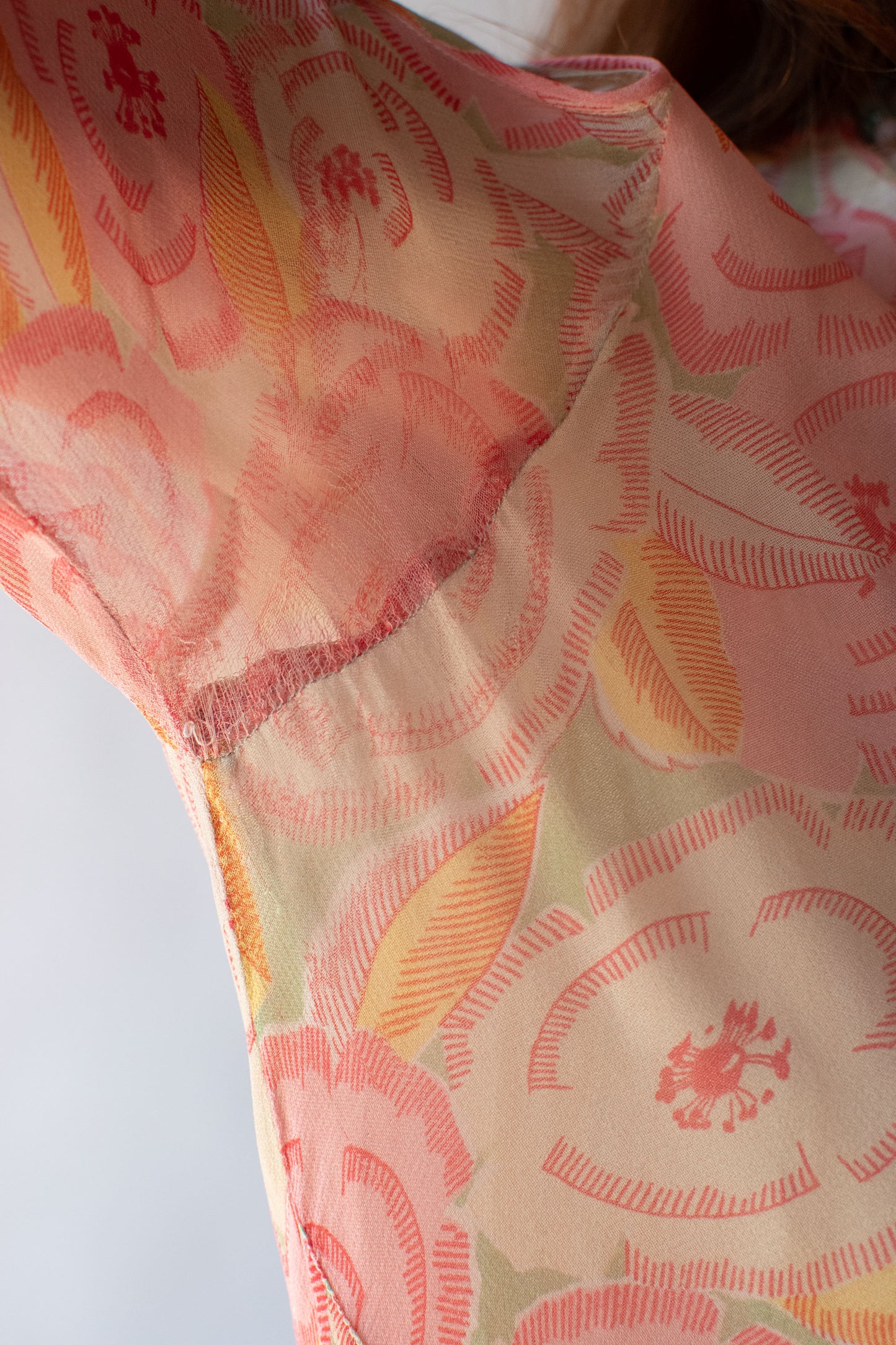 1930s Cold Shoulder Floral Print Dress