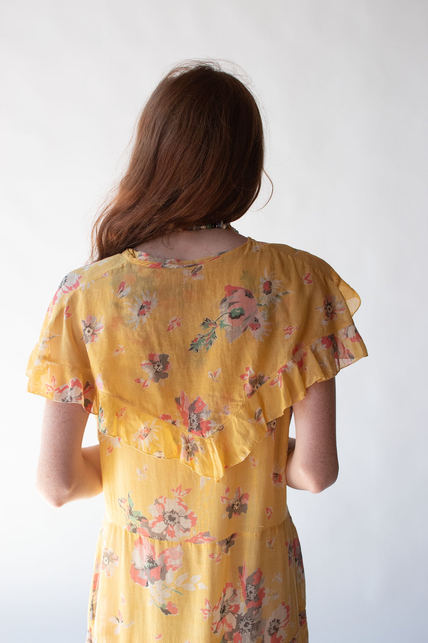 1930s Floral Print Voile Dress