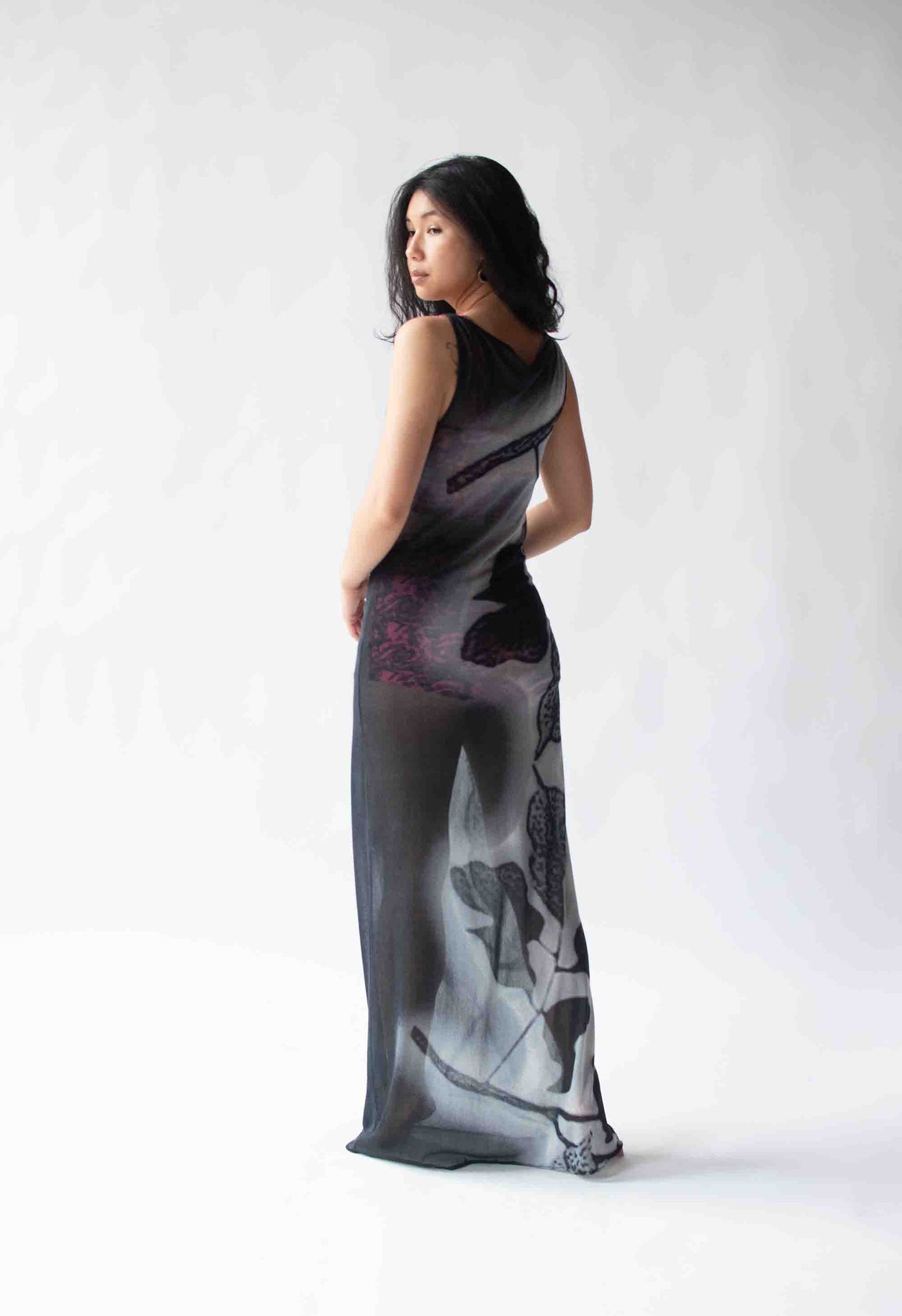 1990s Printed Mesh Dress | Vivienne Tam
