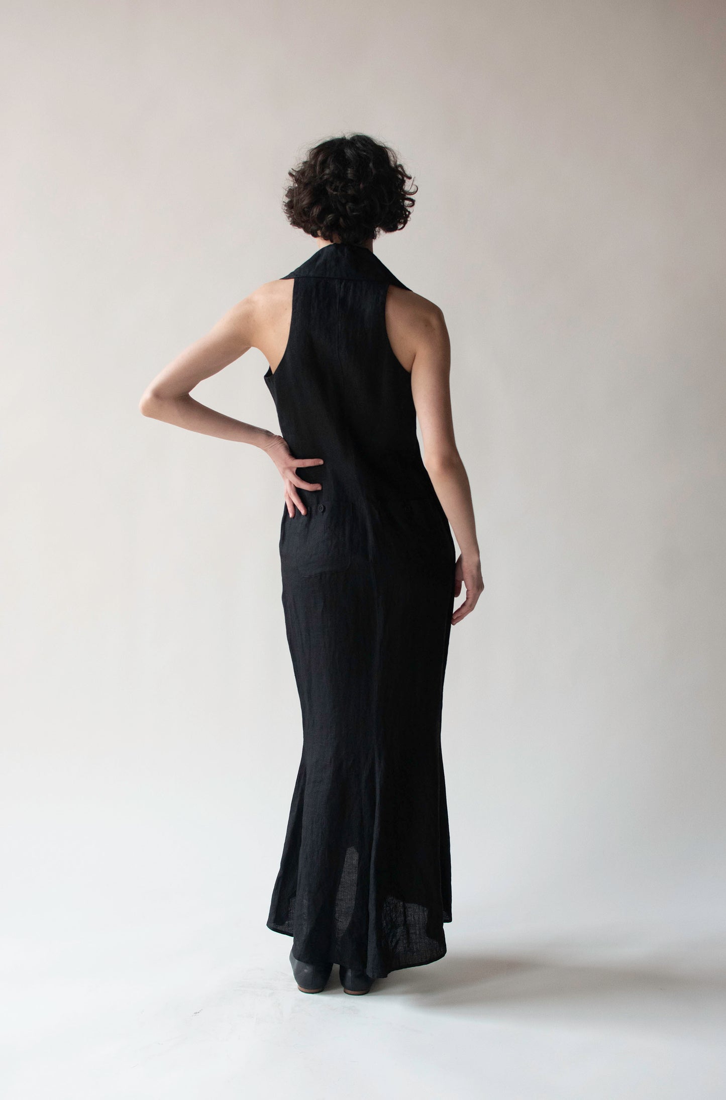 Black Linen Dress | Romeo Gigli 1996