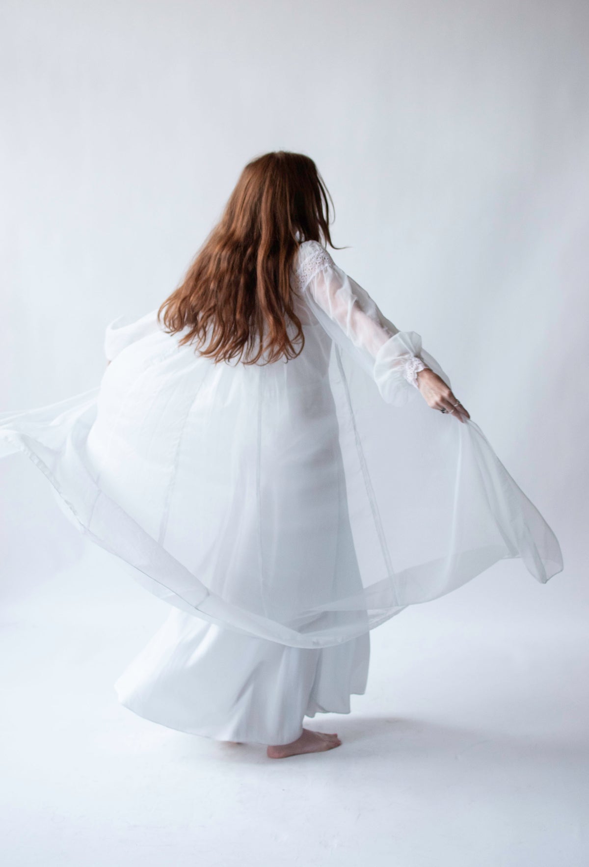 1950s Ice Blue Peignoir