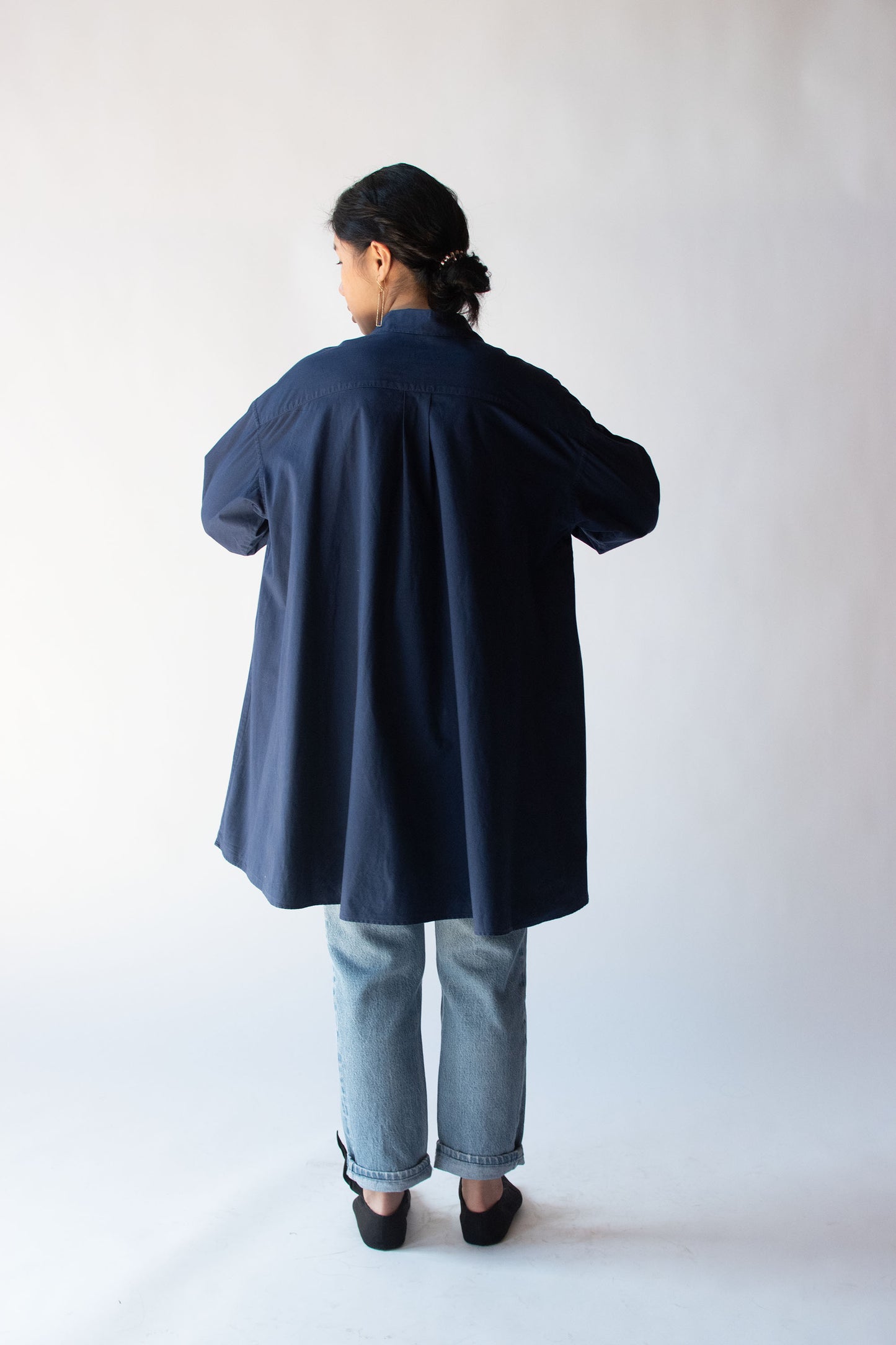 1990s Navy Blue Tunic | Romeo Gigli