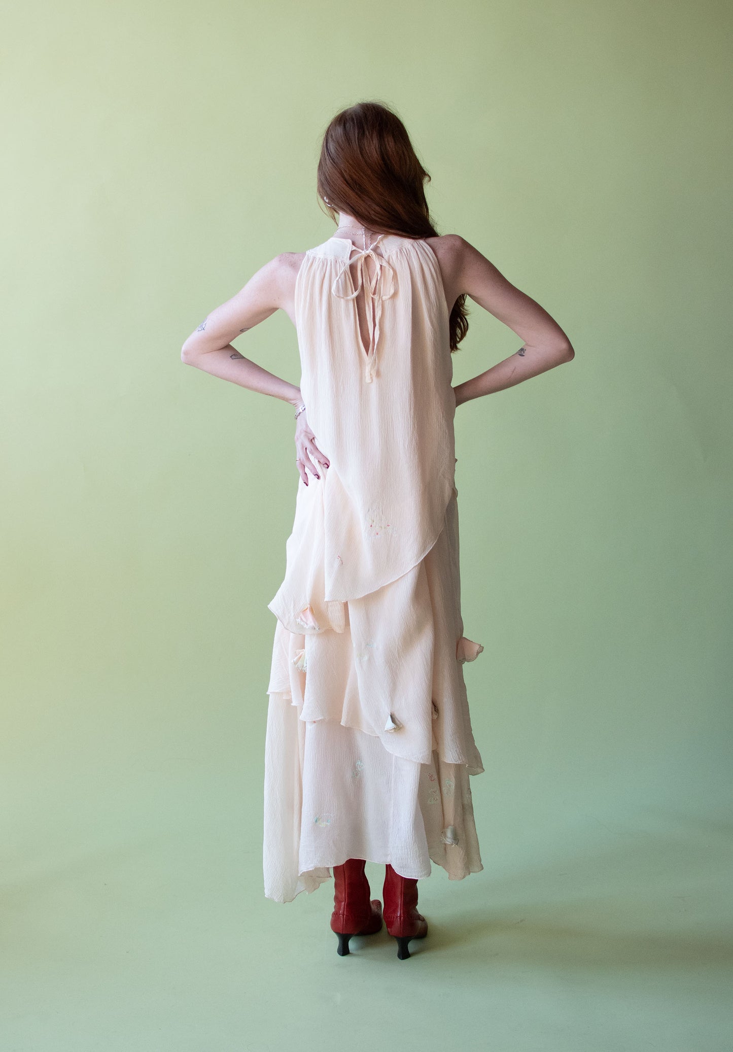 1970s Painted Chiffon Dress Set | Bobolocon