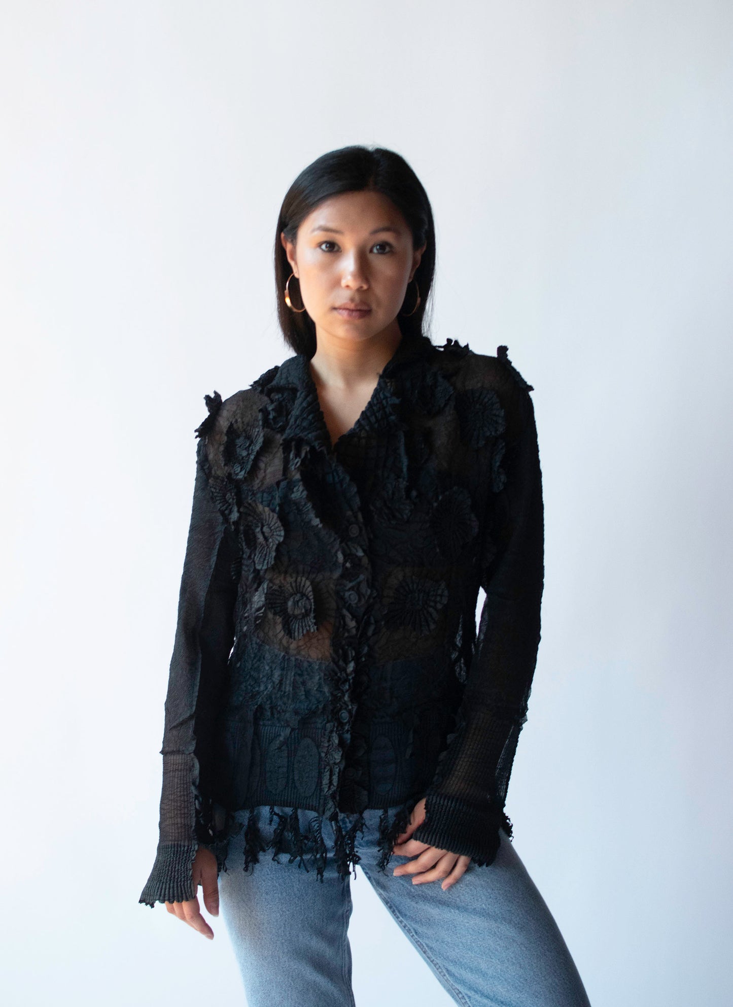 Pleated Black Shirt | Yoshiki Hishinuma