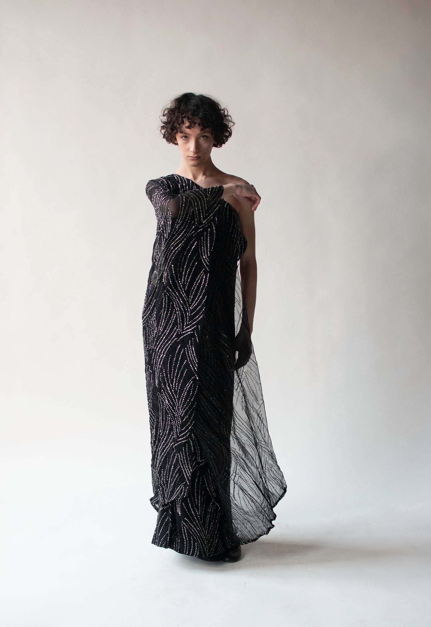 1970s Chiffon Glitter Dress | Helga