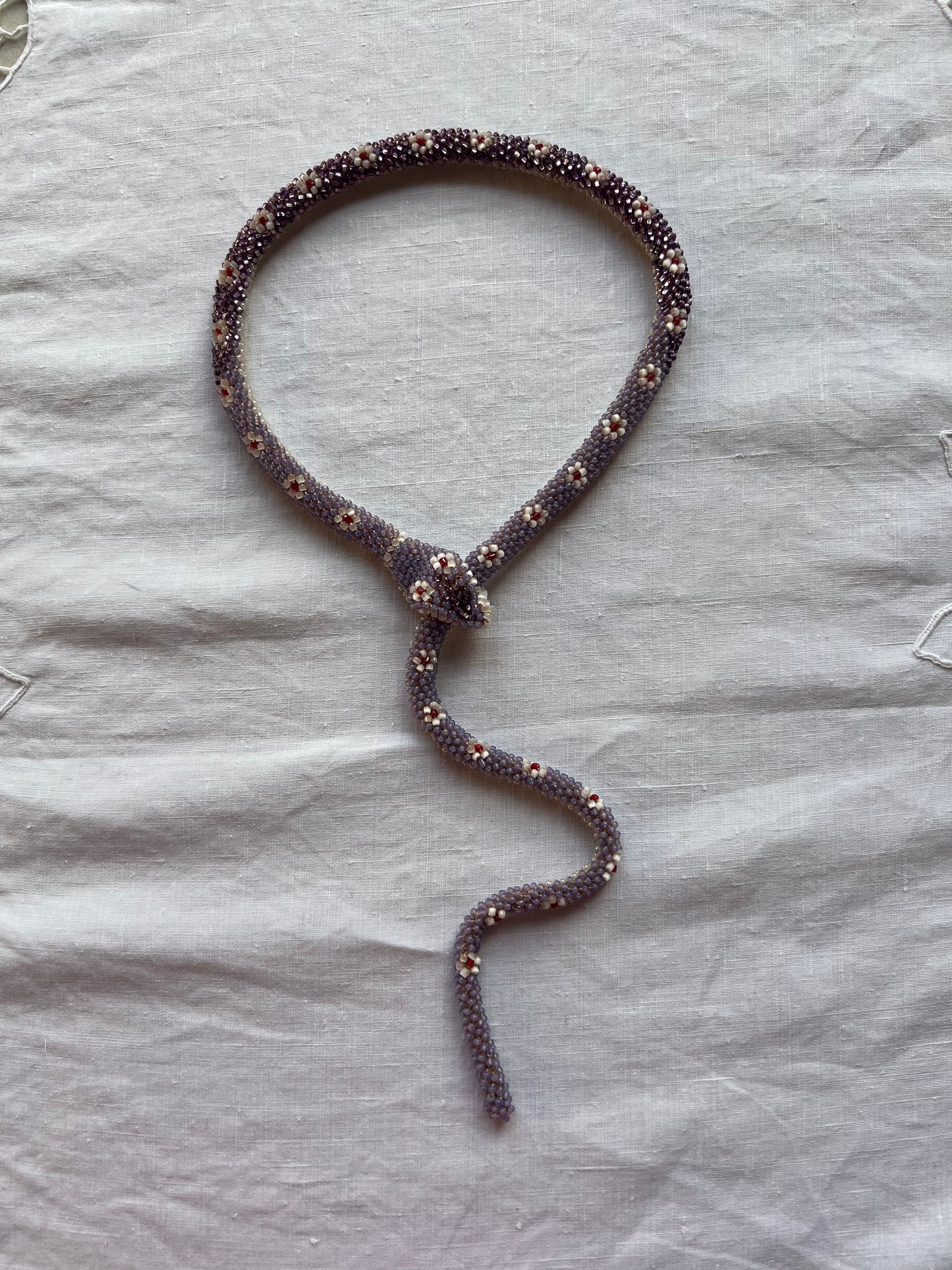 Bead Crochet Snake | Lavender Flower