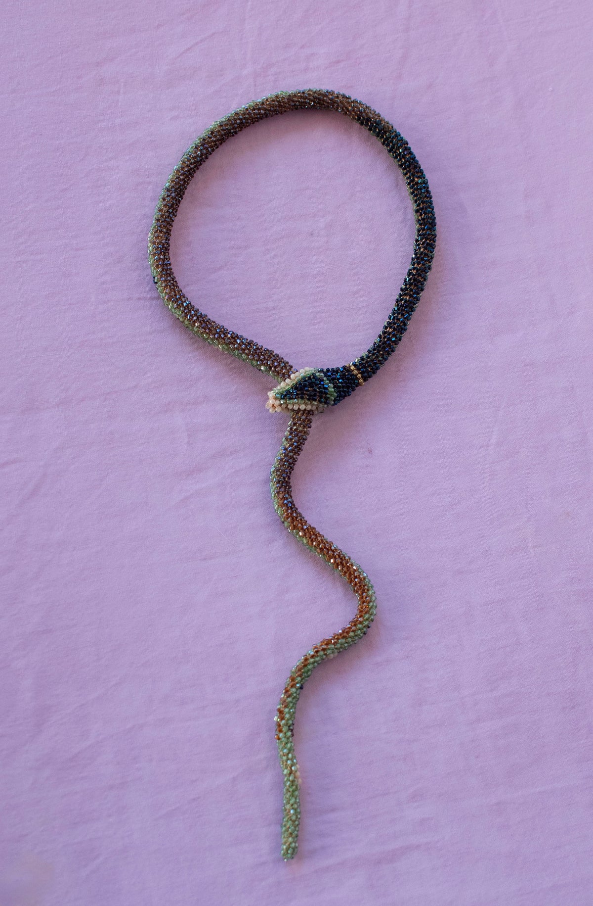Bead Crochet Snake | Peridot Flower