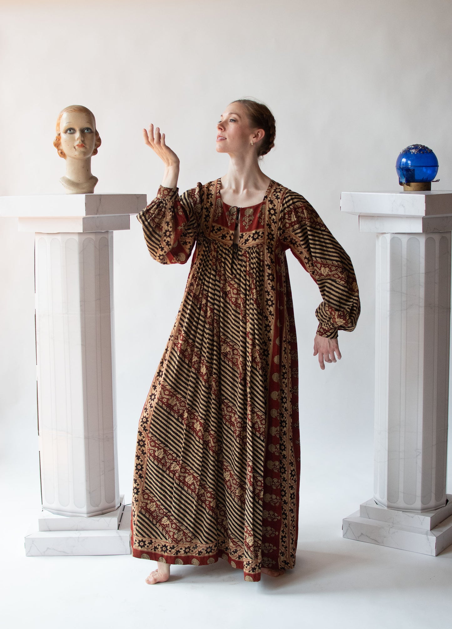 1970s Block Print Dress