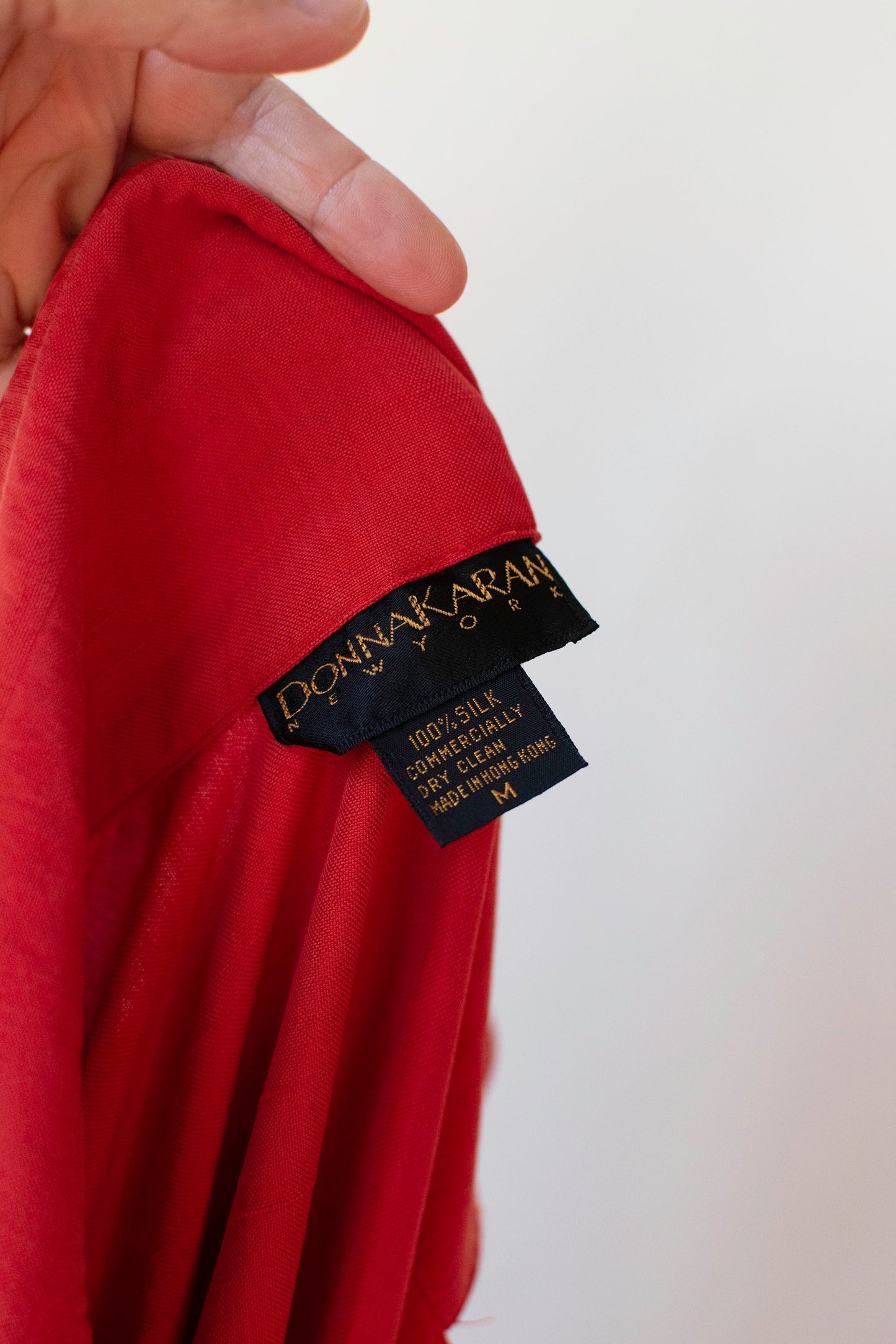 Red Silk Smock Top | Donna Karan