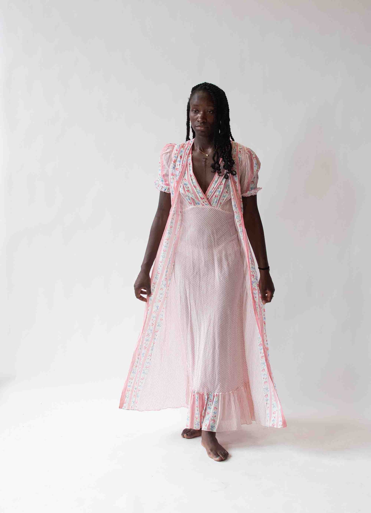 1940s Cotton Peignoir