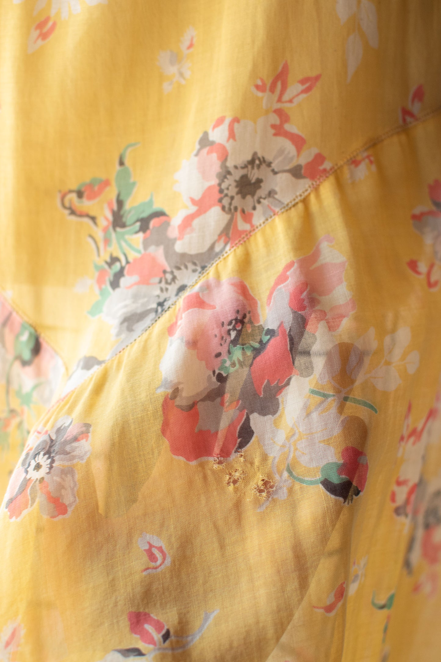 1930s Floral Print Voile Dress
