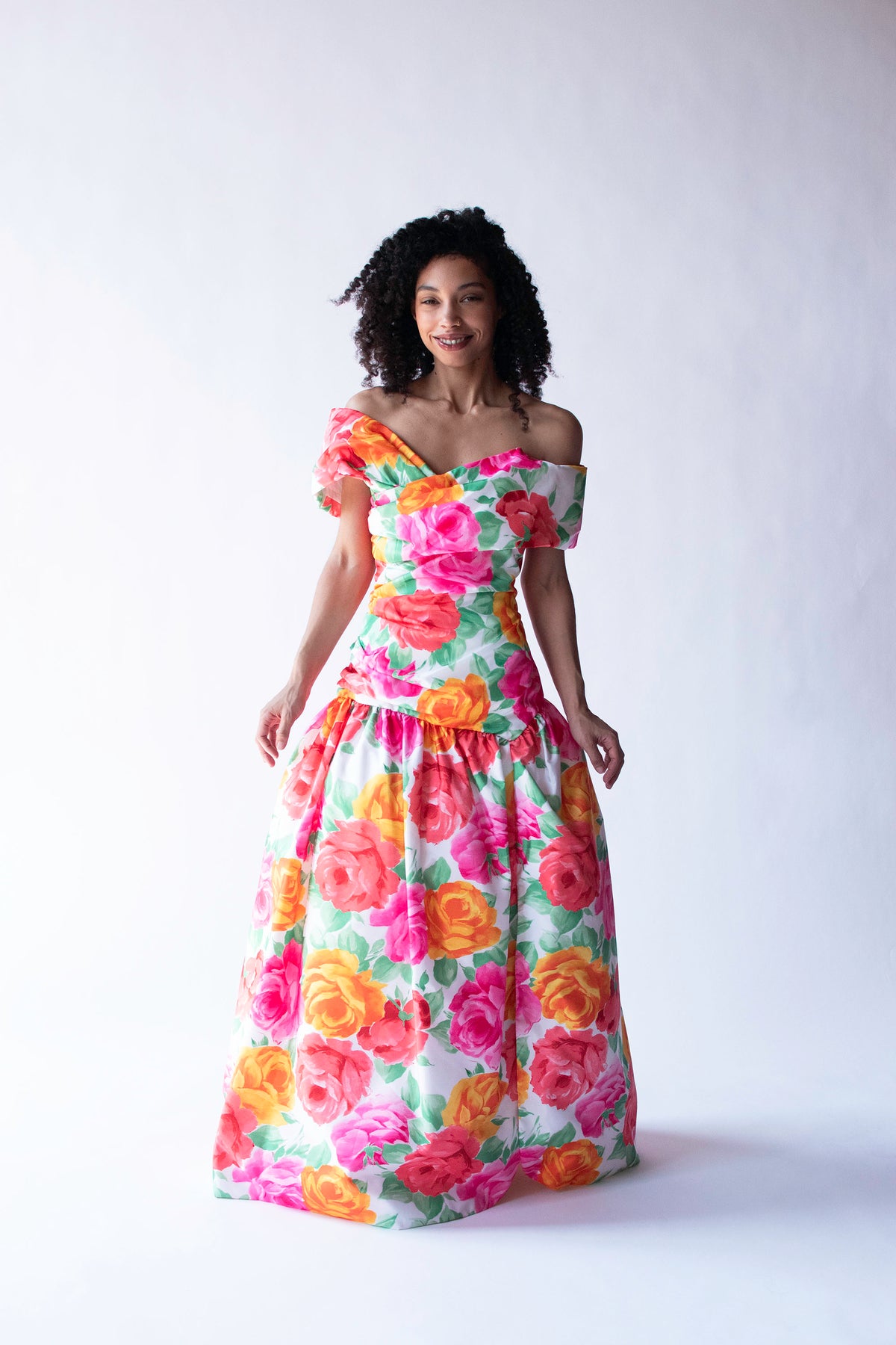 1980s Floral Print Gown | Scaasi Boutique