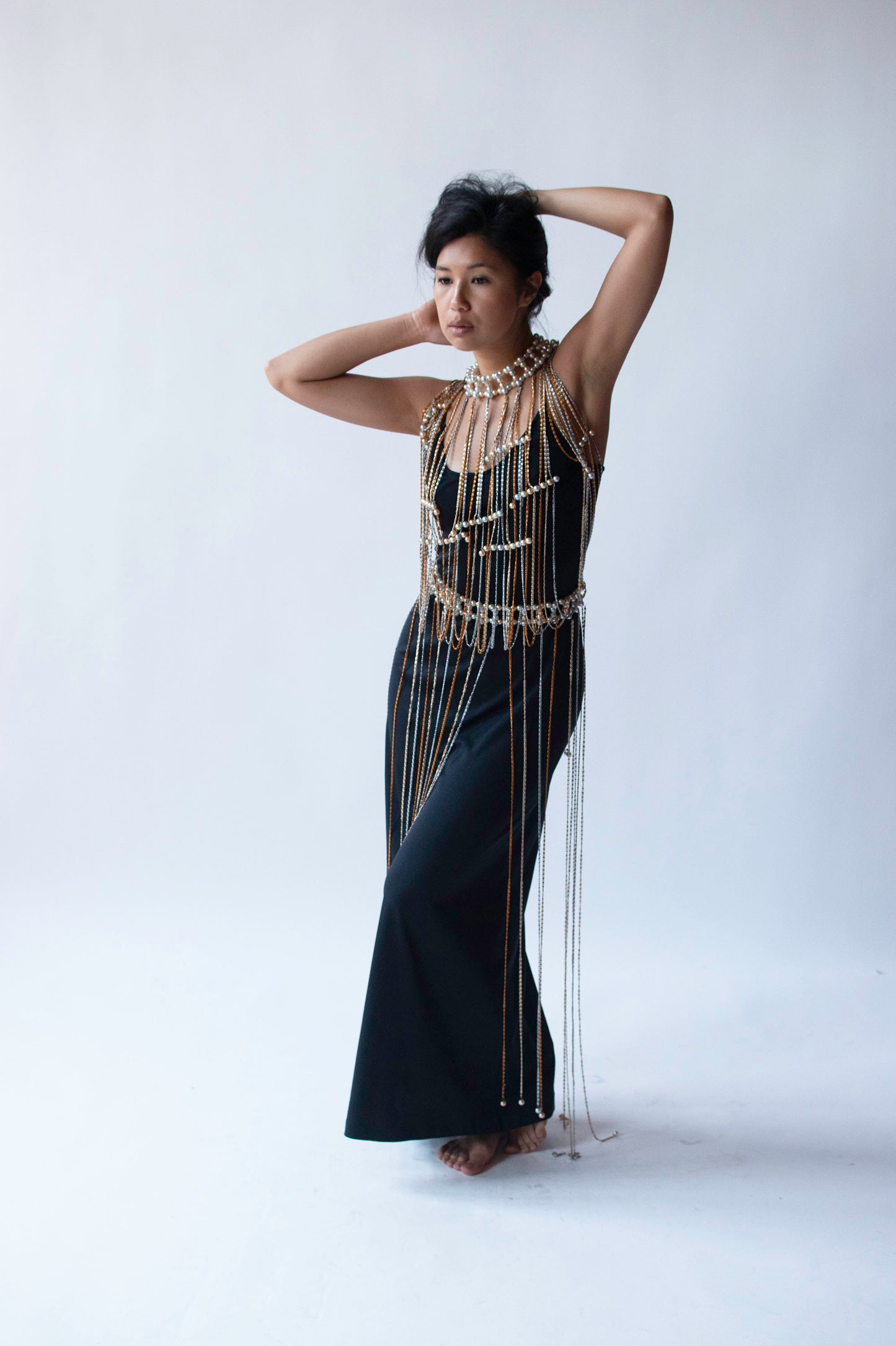 1970s Pearl & Chain Top | Loris Azzaro