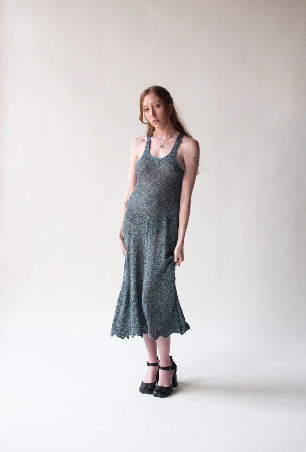 Slate Blue Knit Dress | Lotte Gabole