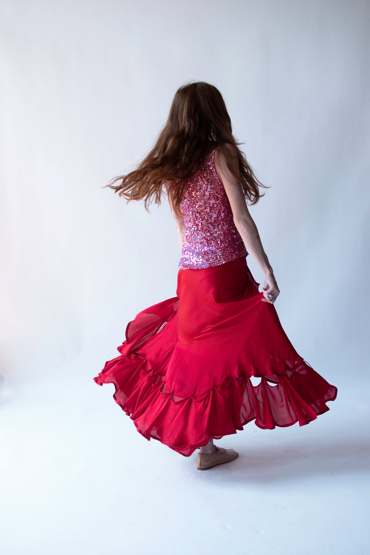 Red Silk Skirt | Yves Saint Laurent Rive Gauche FW 2003