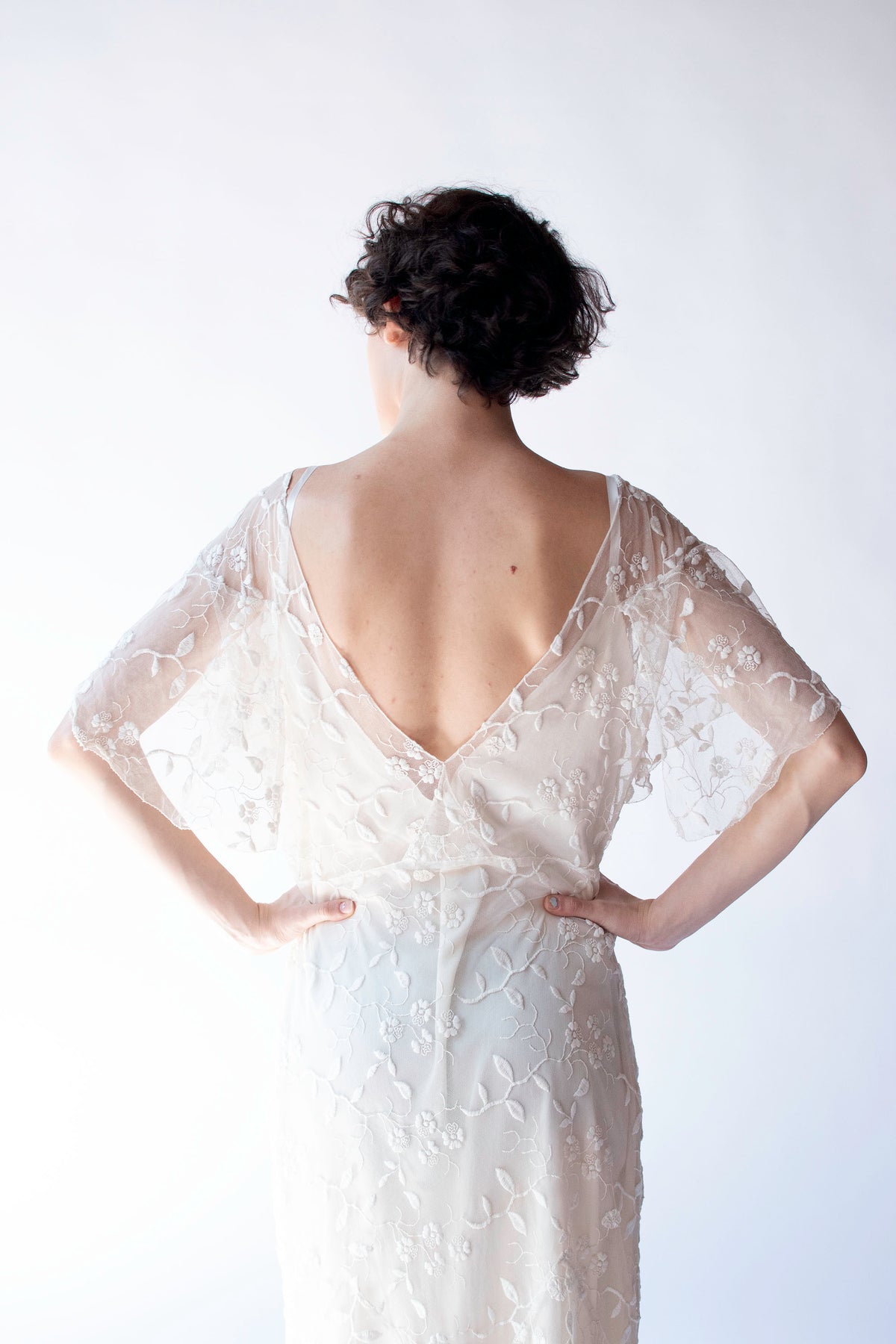 1930s Embroidered Mesh Dress