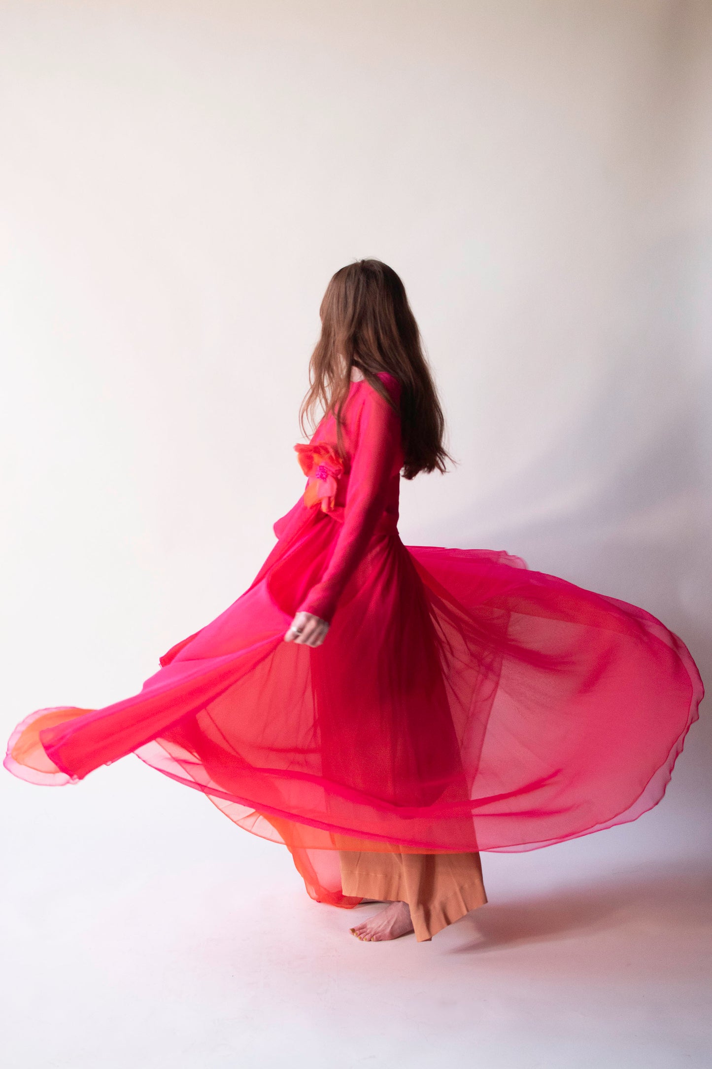 1960s Pink Chiffon Dress | Geoffrey Beene