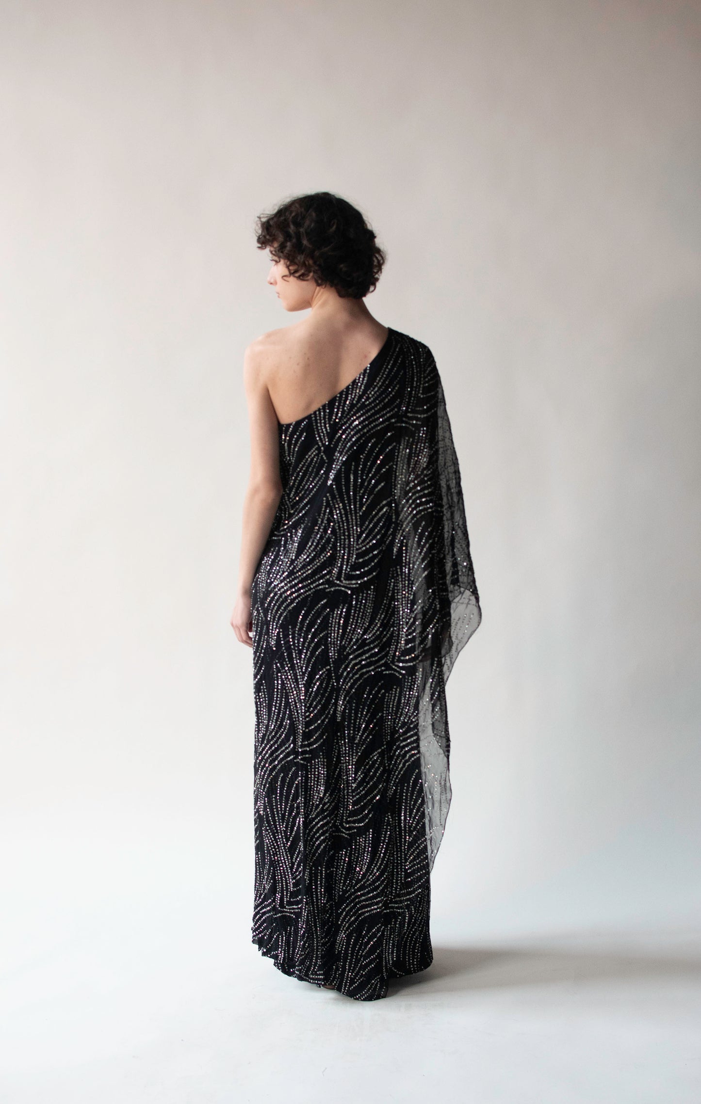 1970s Chiffon Glitter Dress | Helga