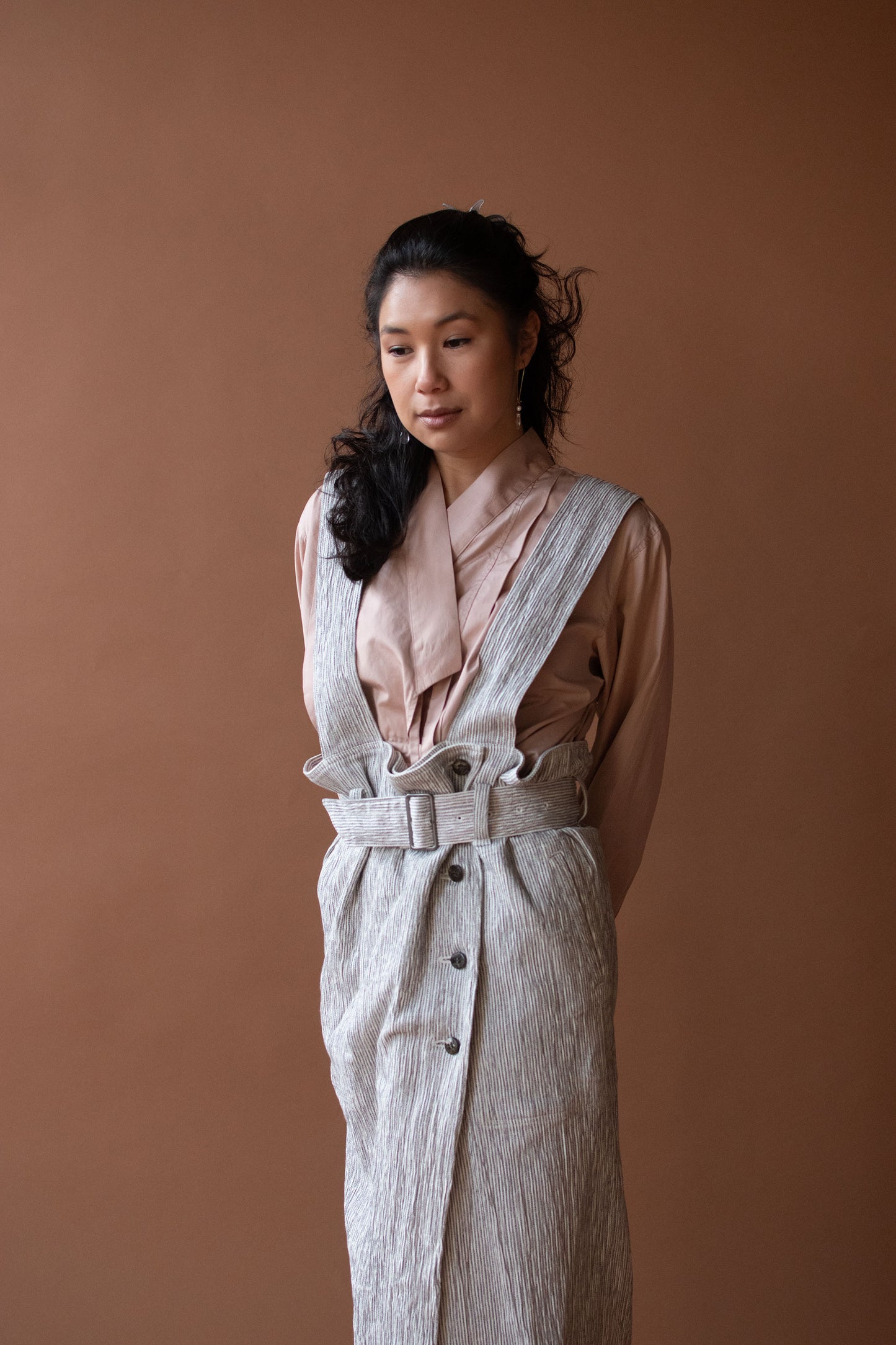 Striped Suspender Skirt | Plantation Issey Miyake