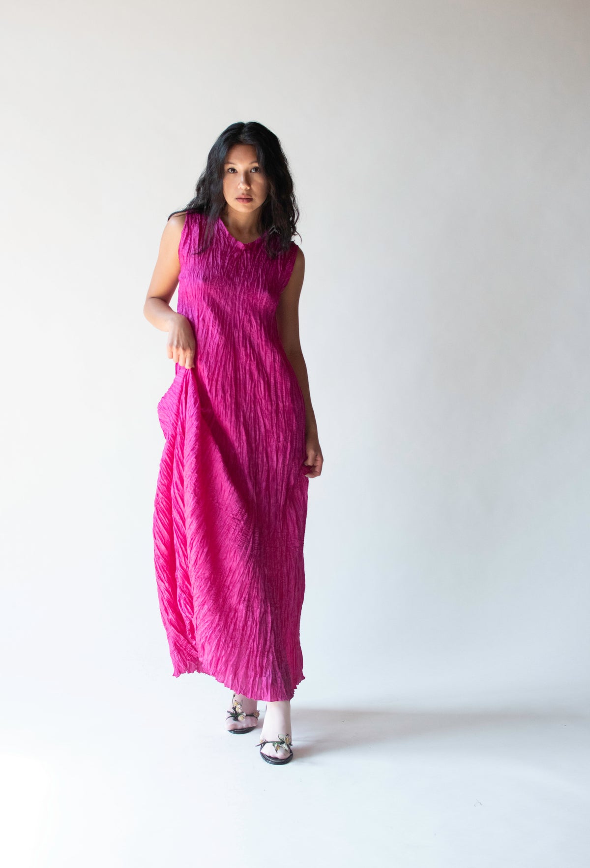 Magenta Plisse Dress | Ray London