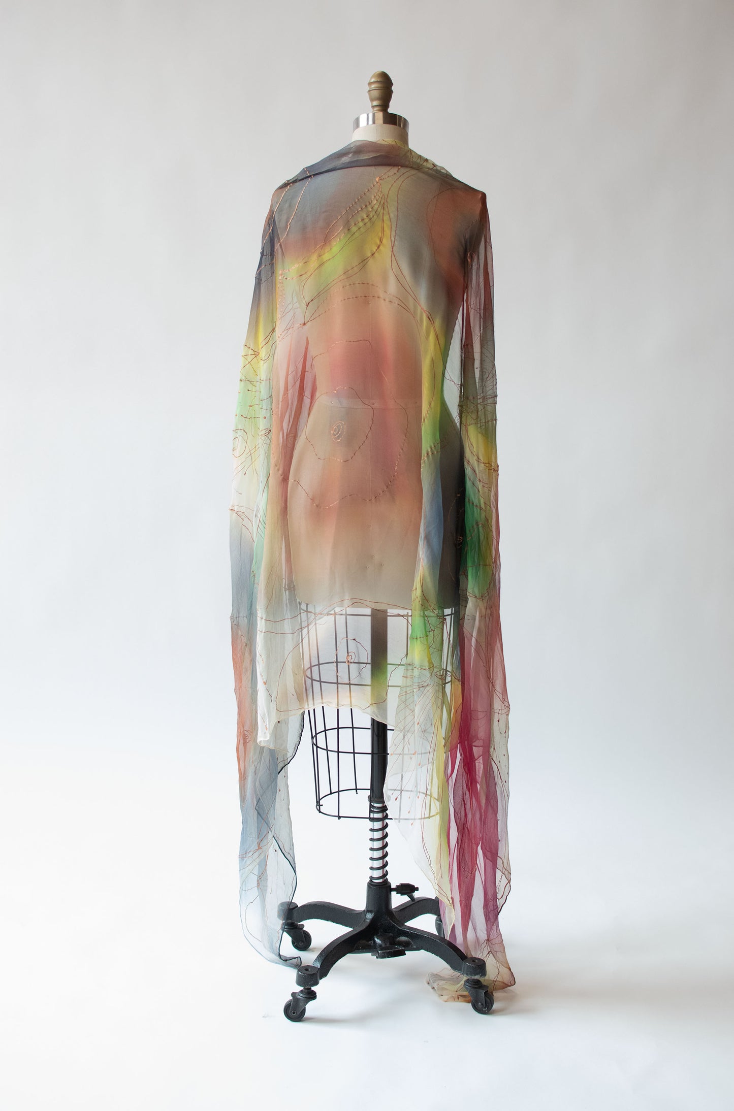 Hand painted chiffon scarf
