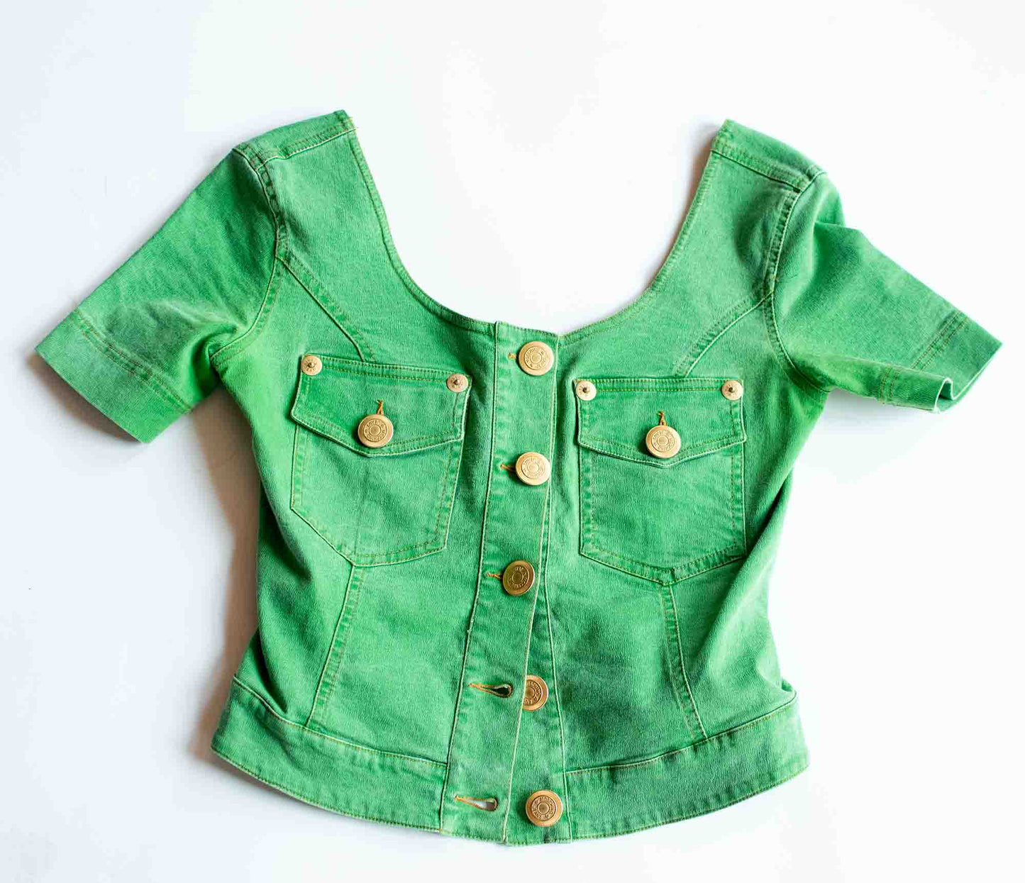 1990s Green Denim Shirt | Moschino Jeans