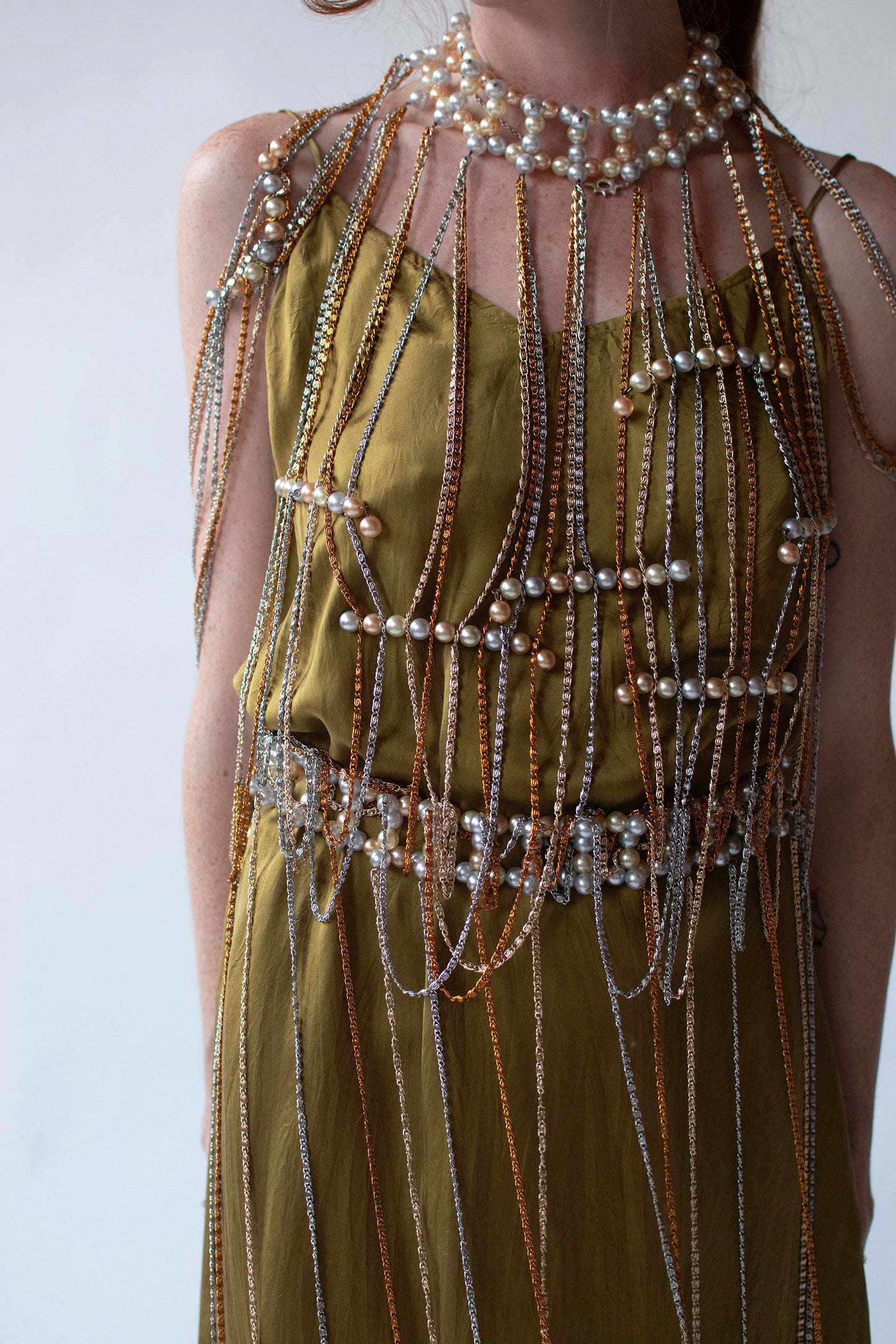 1970s Pearl & Chain Top | Loris Azzaro