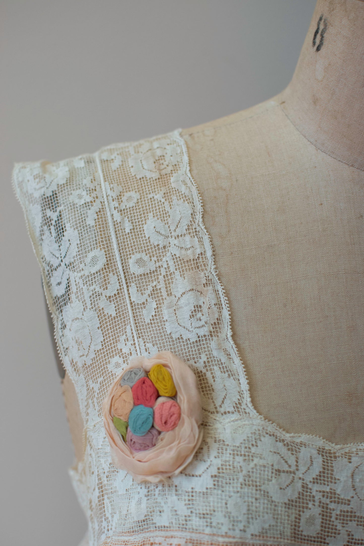 1920s Peach Silk Nightgown