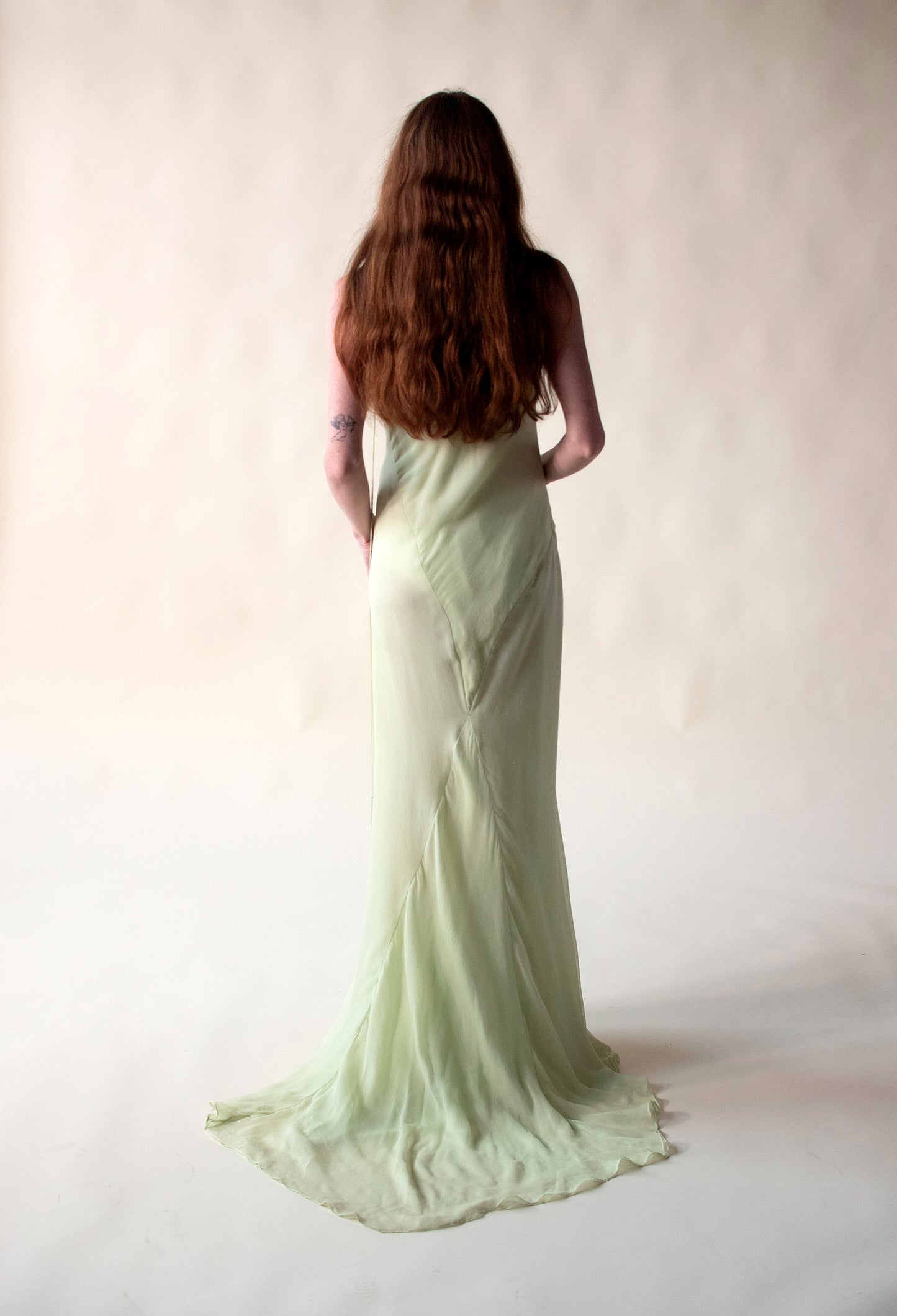 Celery Chiffon Gown | Krizia SS 2005