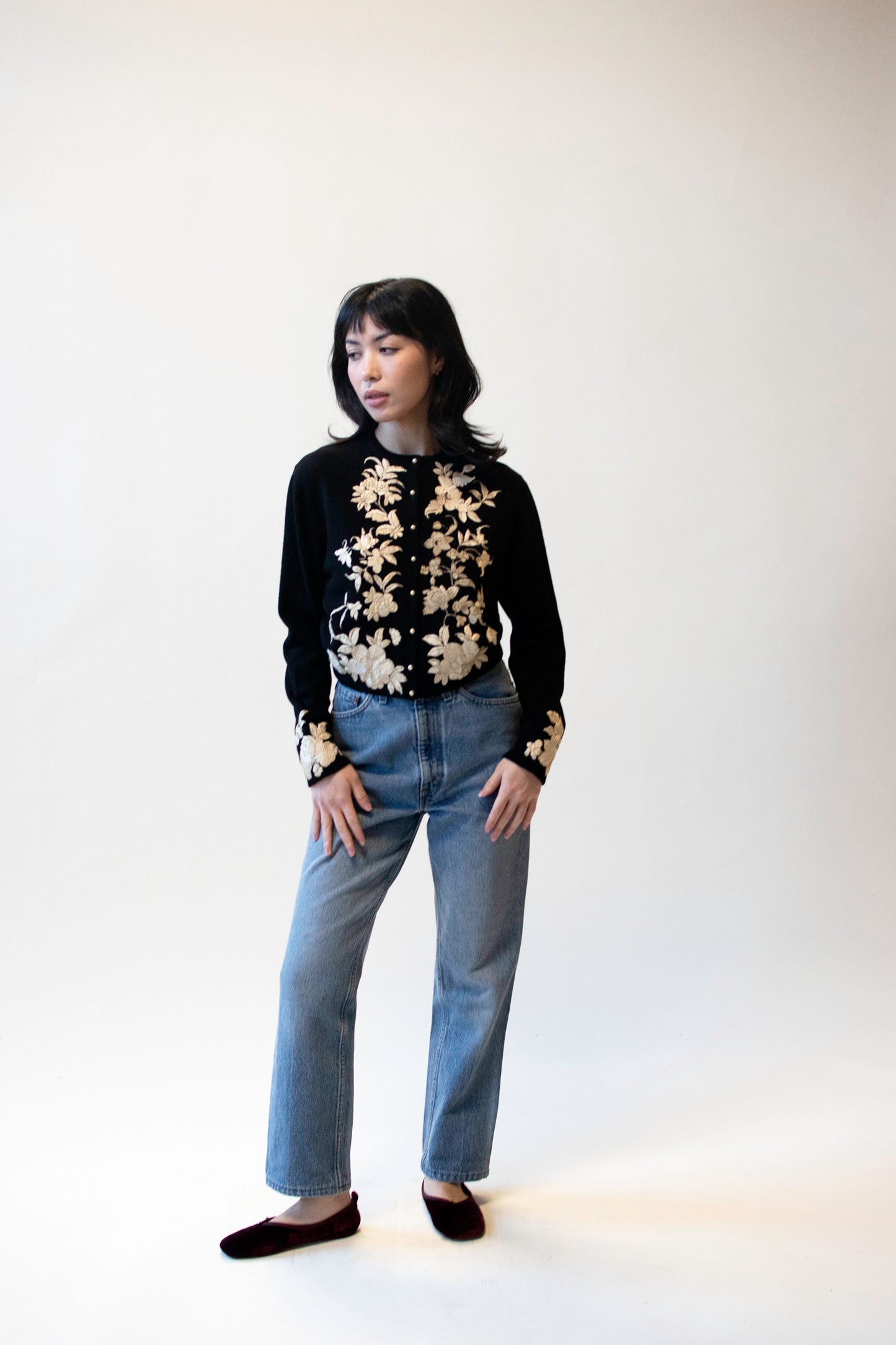 1950s Embroidered Cashmere Cardigan | Helen Bond Carruthers
