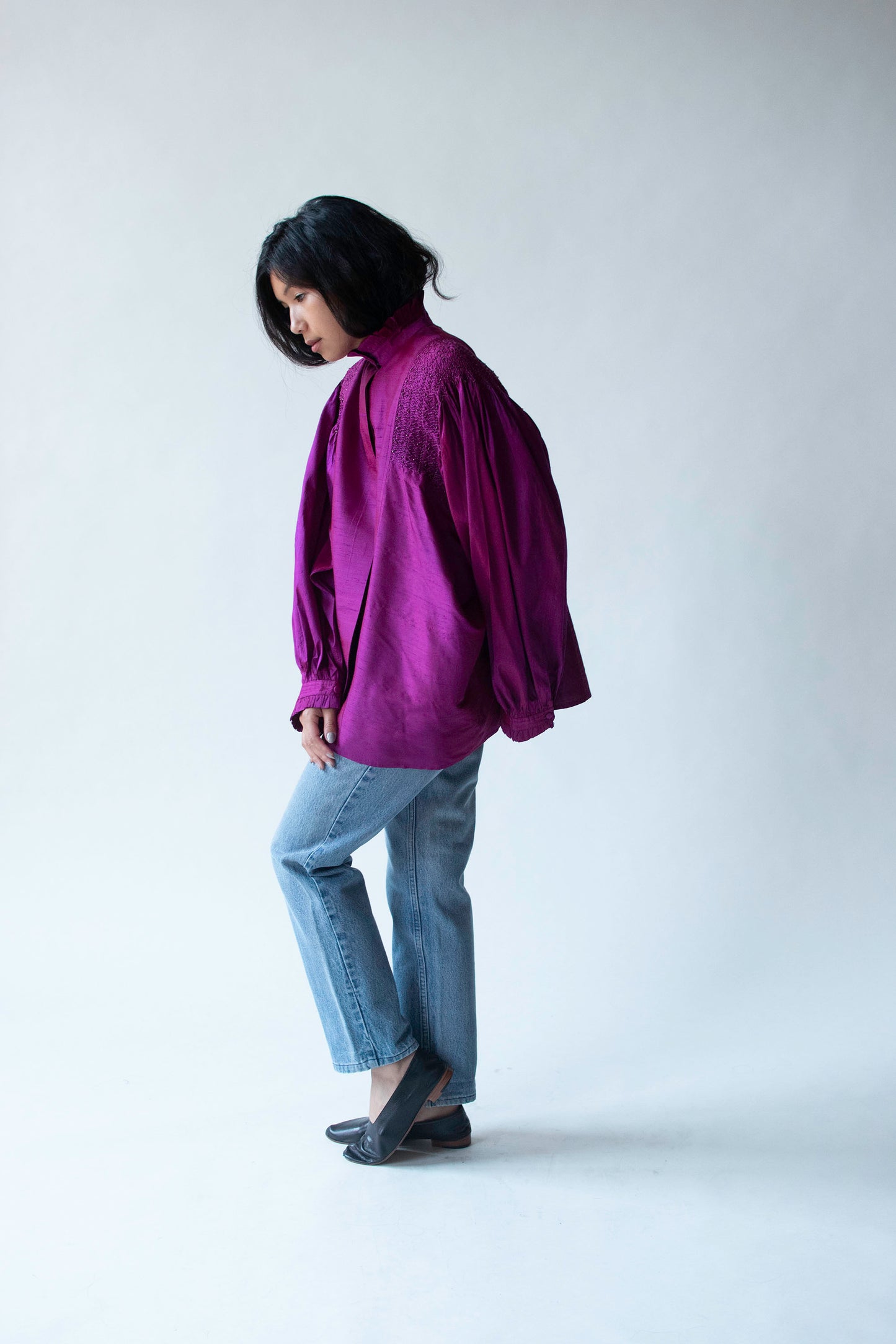 Smocked Silk Blouse | Julian Akers-Douglas
