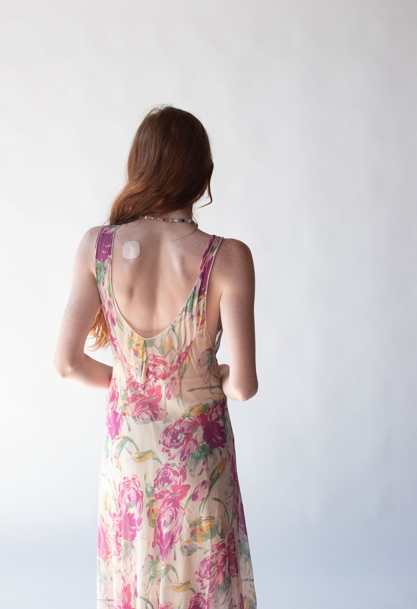1930s Floral Print Chiffon Dress