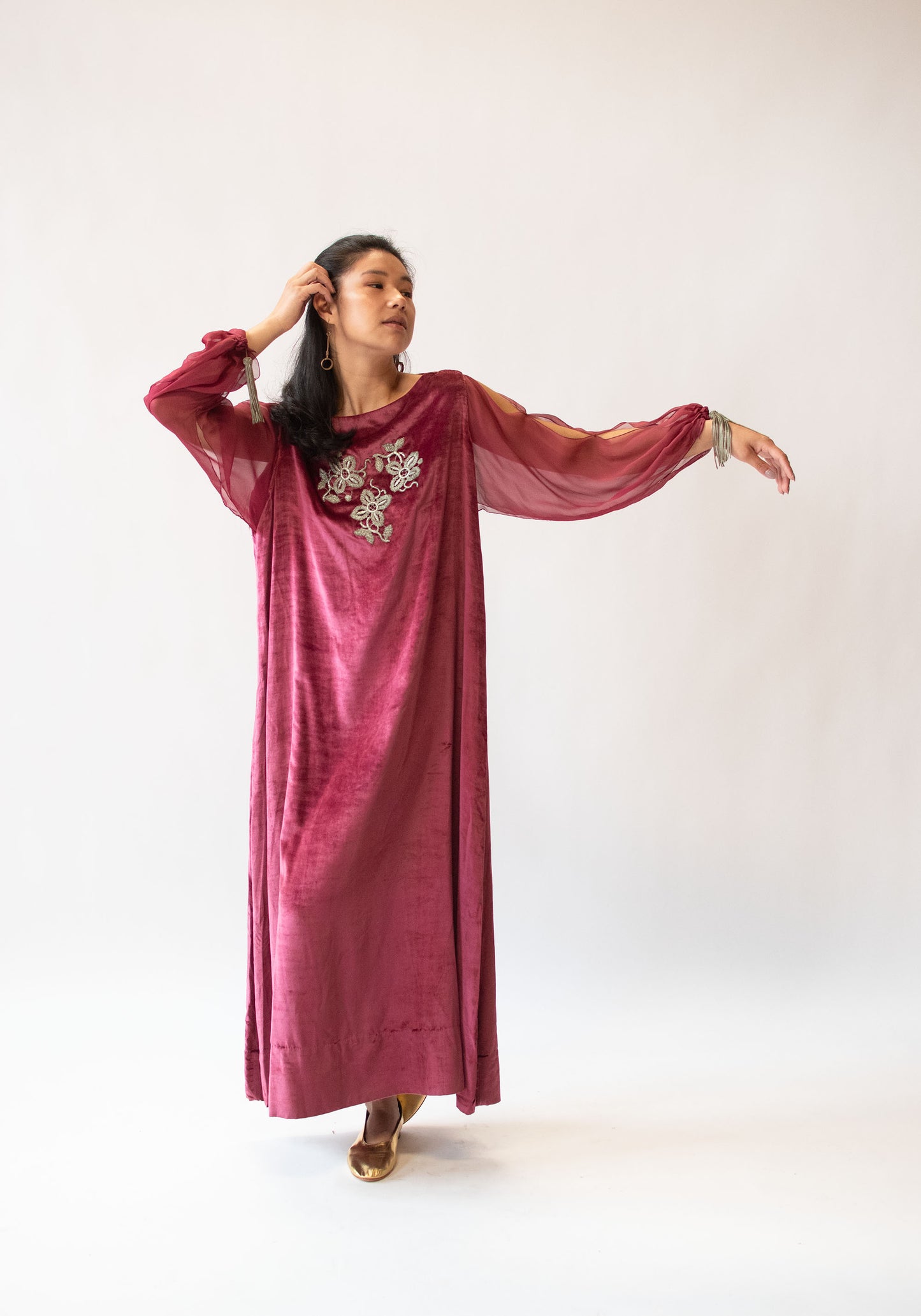1920s Panne Velvet Dress