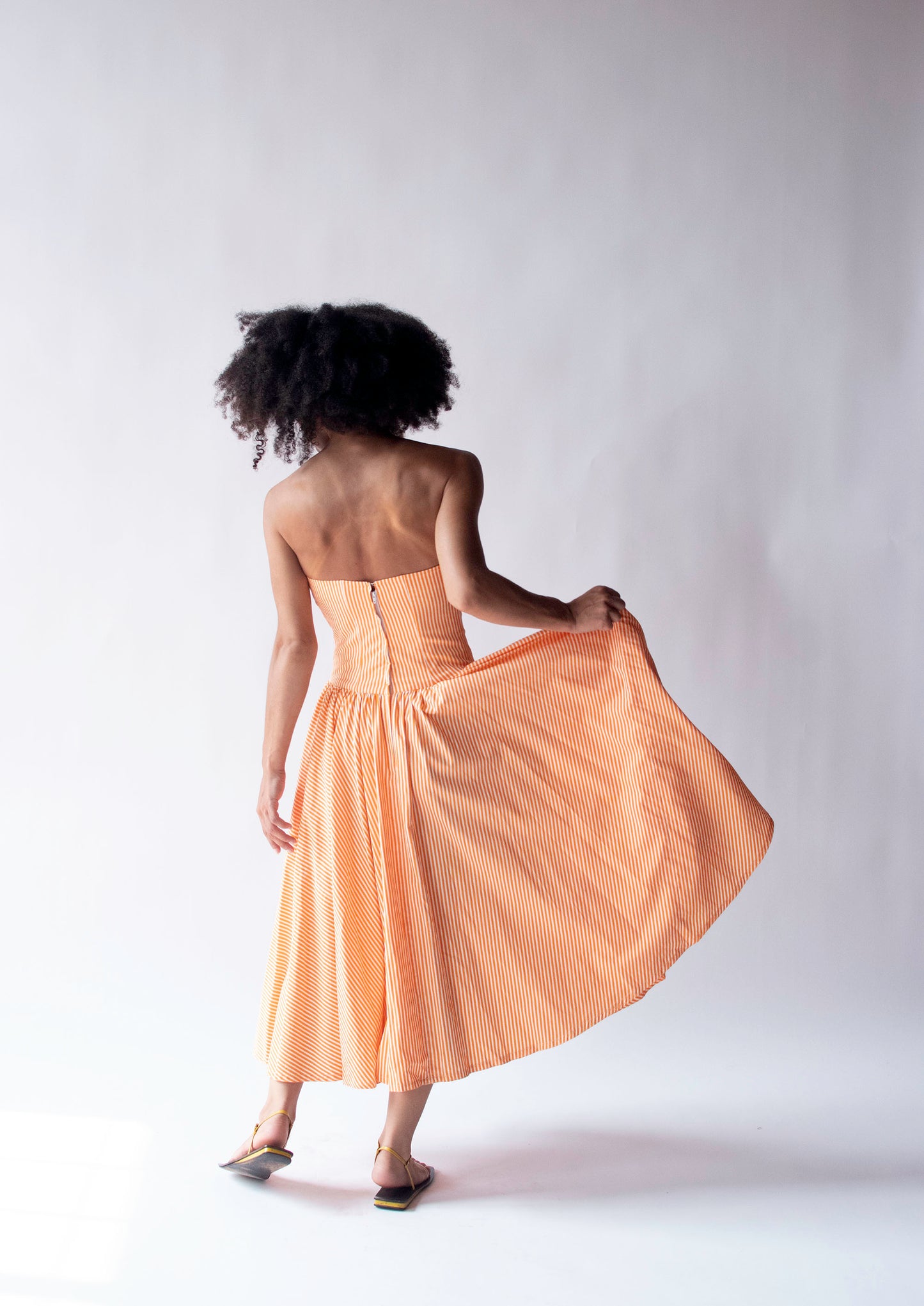Strapless Striped Sundress | Albert Nipon