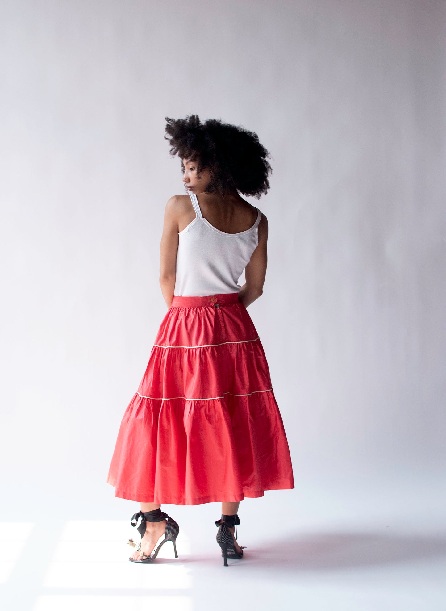 1950s Polished Cotton Skirt