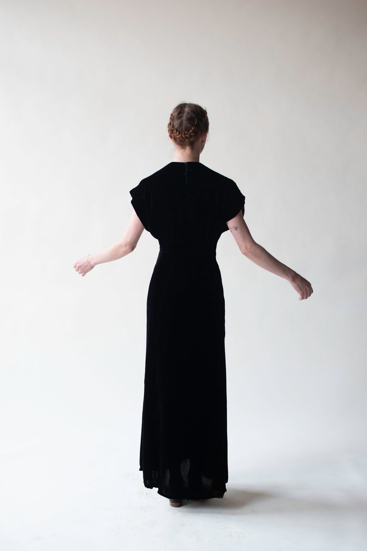 1930s Silk Velvet Dress