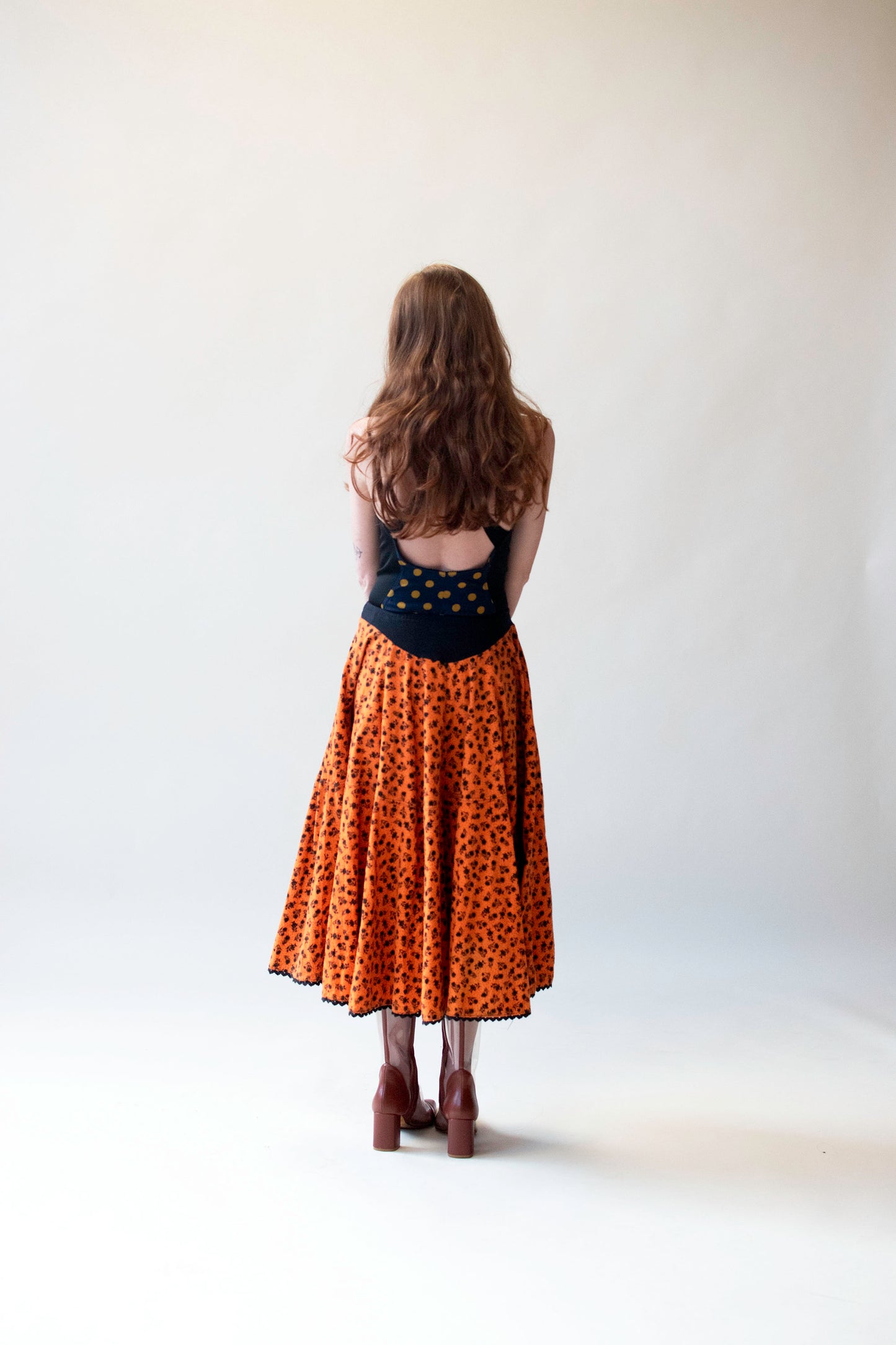 Orange Flannel Skirt | Betsey Johnson Punk Label