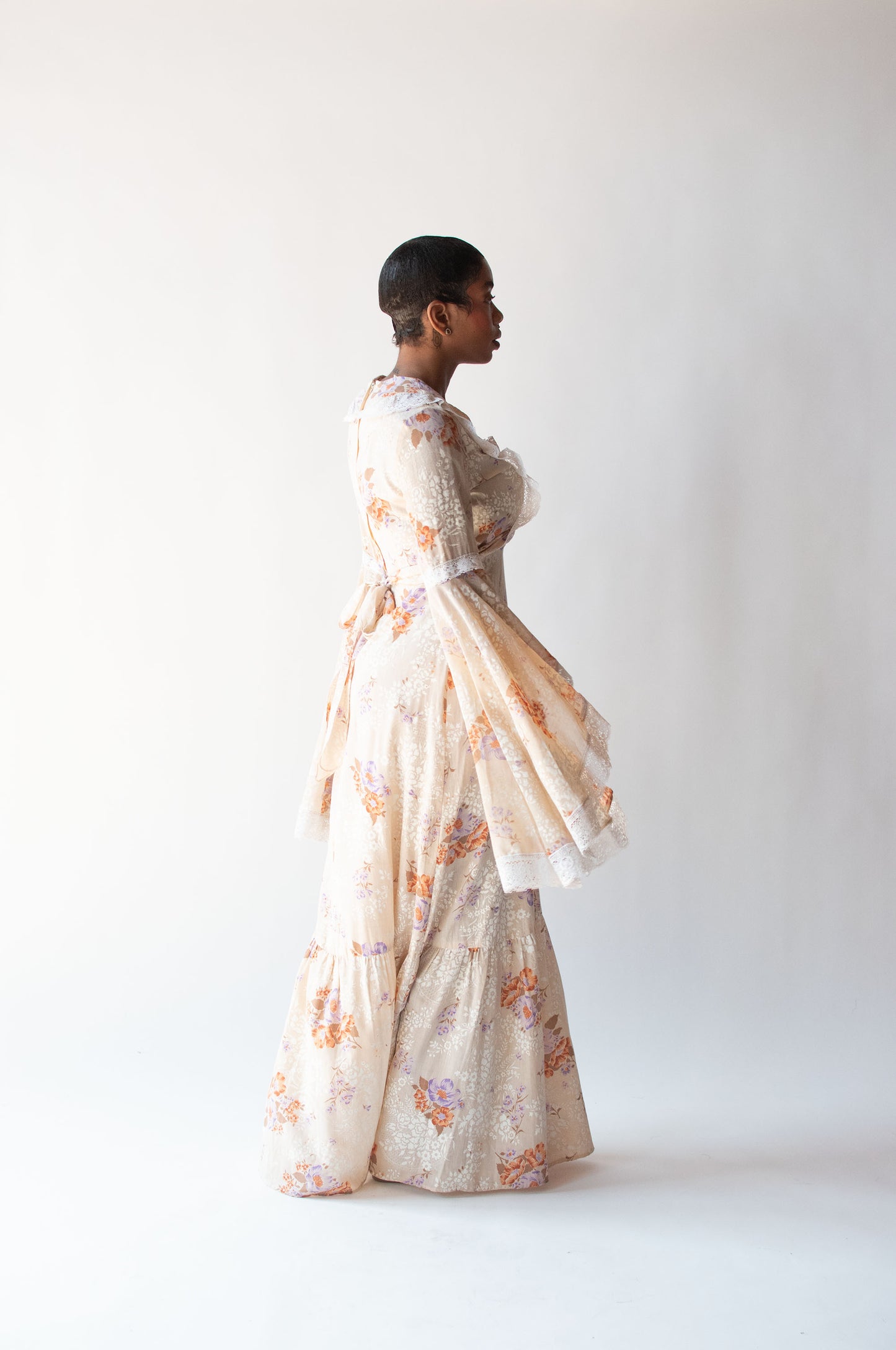 1970s Trumpet Sleeve Dress