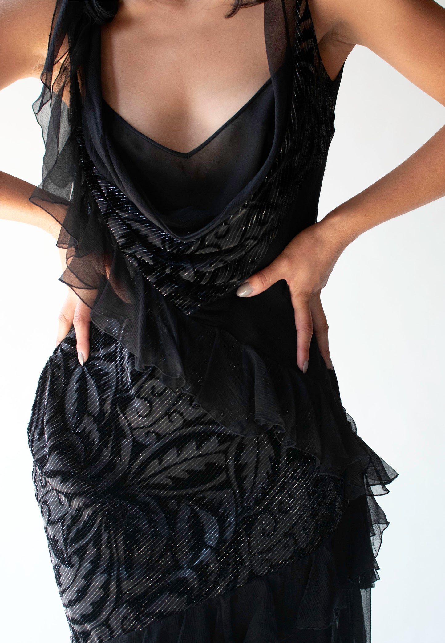 Black Chiffon Dress | John Galliano