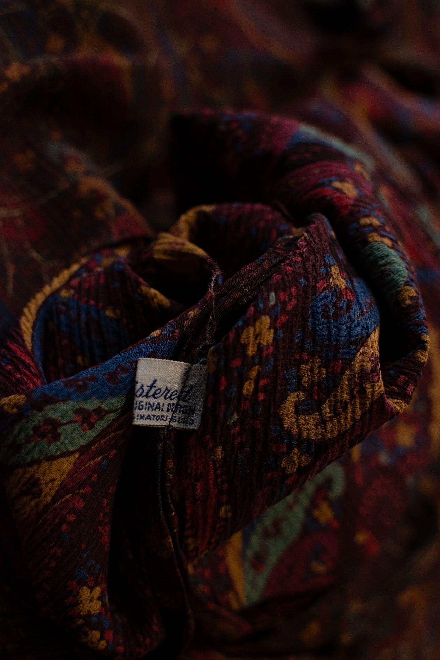 1930s Painted Crepe Dress