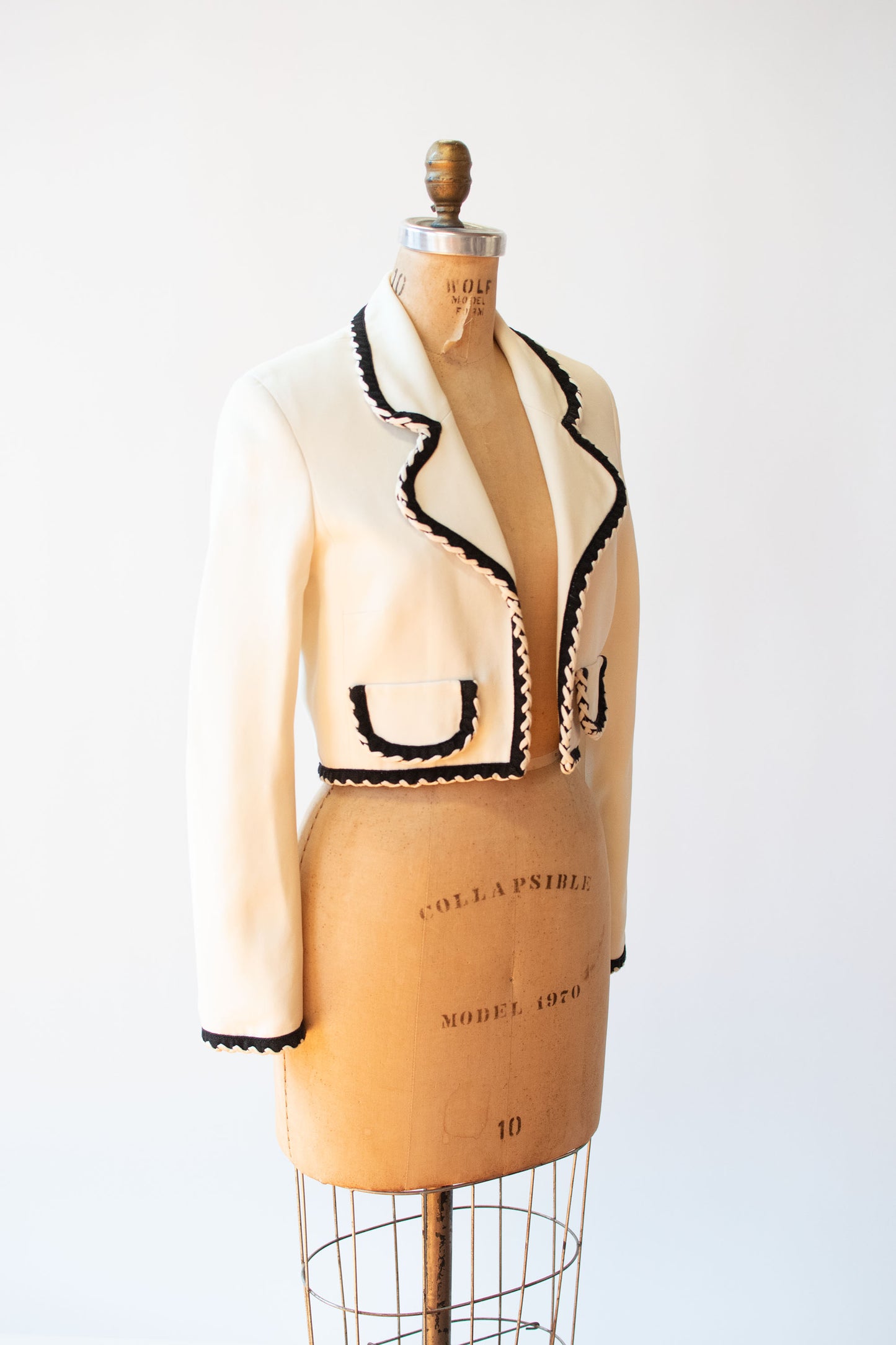 Whipstich trim Cropped Jacket | Moschino Cheap & Chic