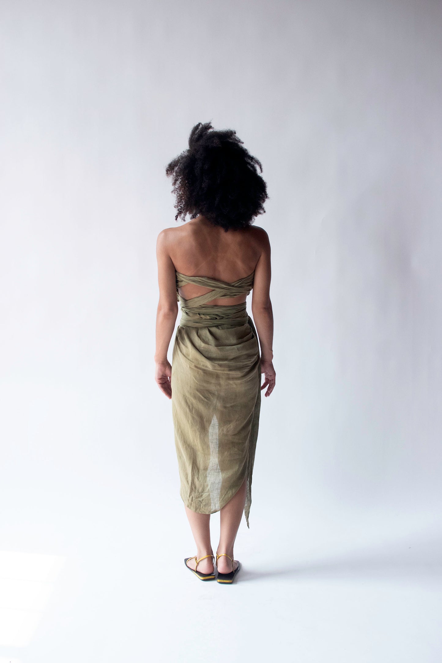 Convertible Linen Wrap Skirt / Dress | Romeo Gigli for Callaghan 1989