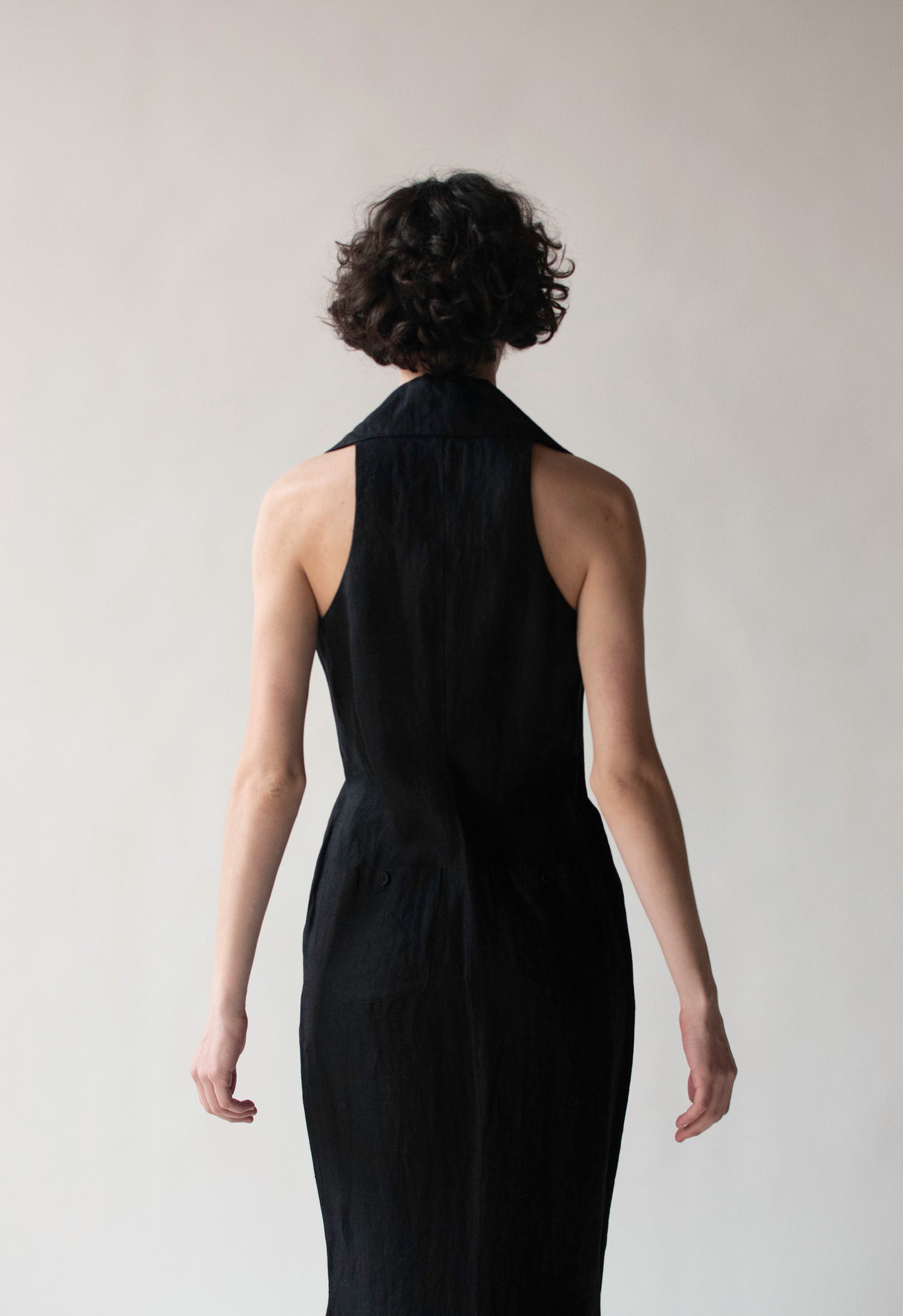 Black Linen Dress | Romeo Gigli 1996