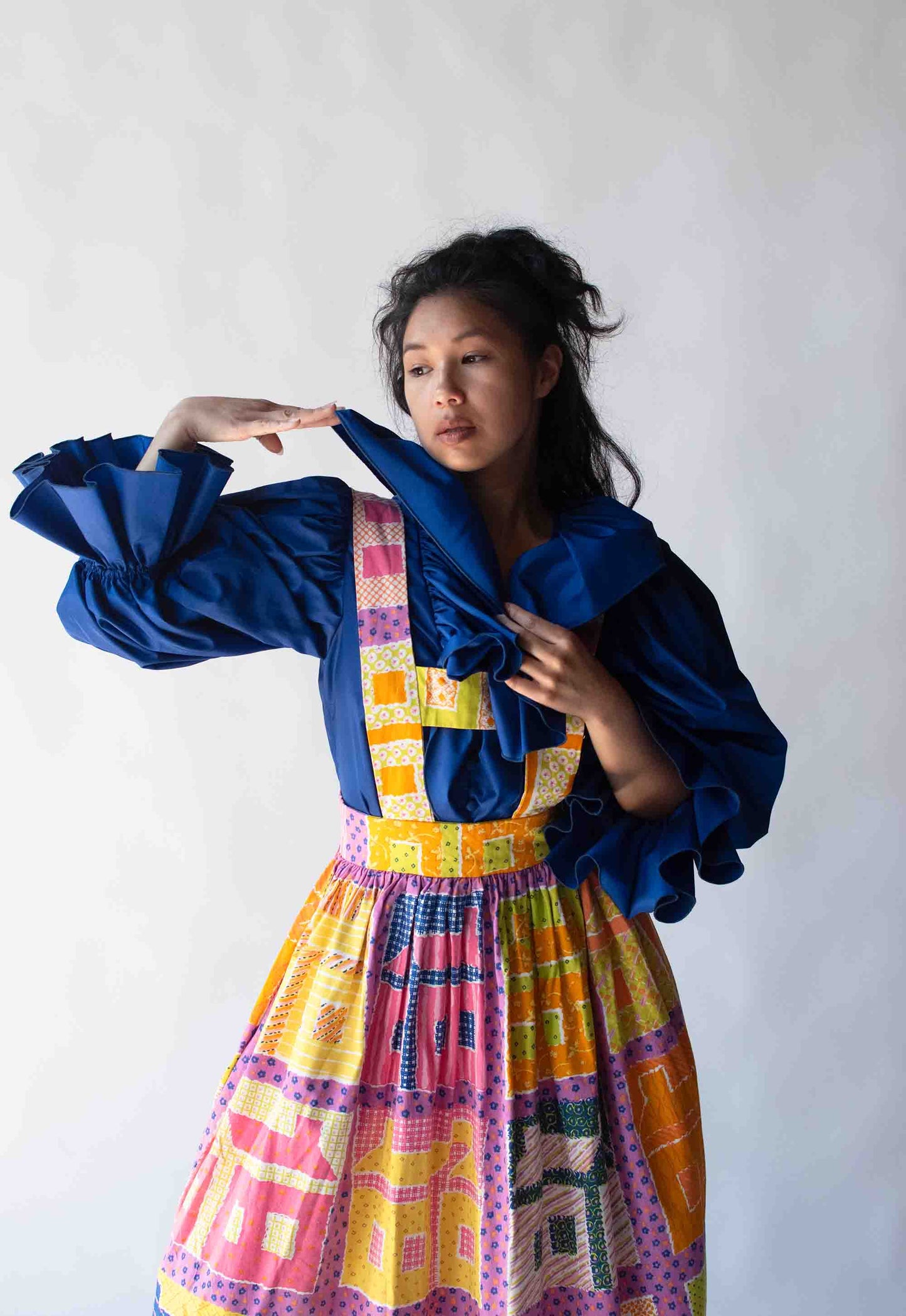 1970s House Print Pinafore | Bill Tice & Gloria Vanderbilt
