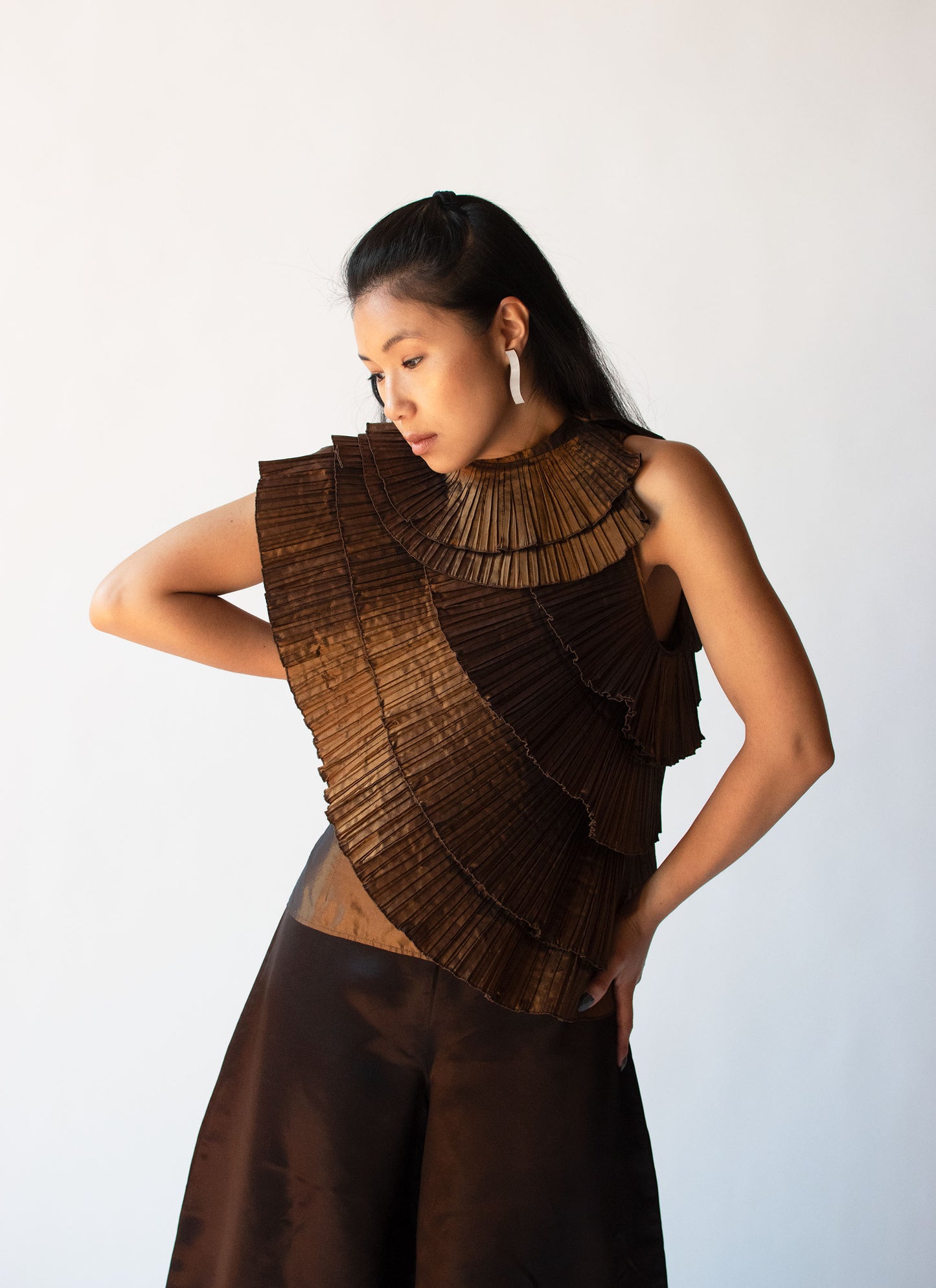 Pleated Silk Top | Krizia