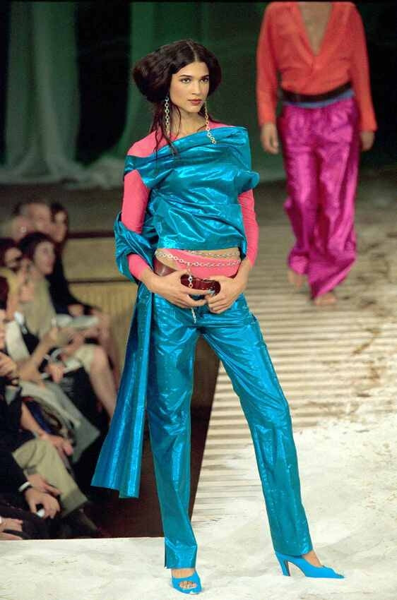 Metallic Blue Wrap Top | Jean Paul Gaultier SS 2000