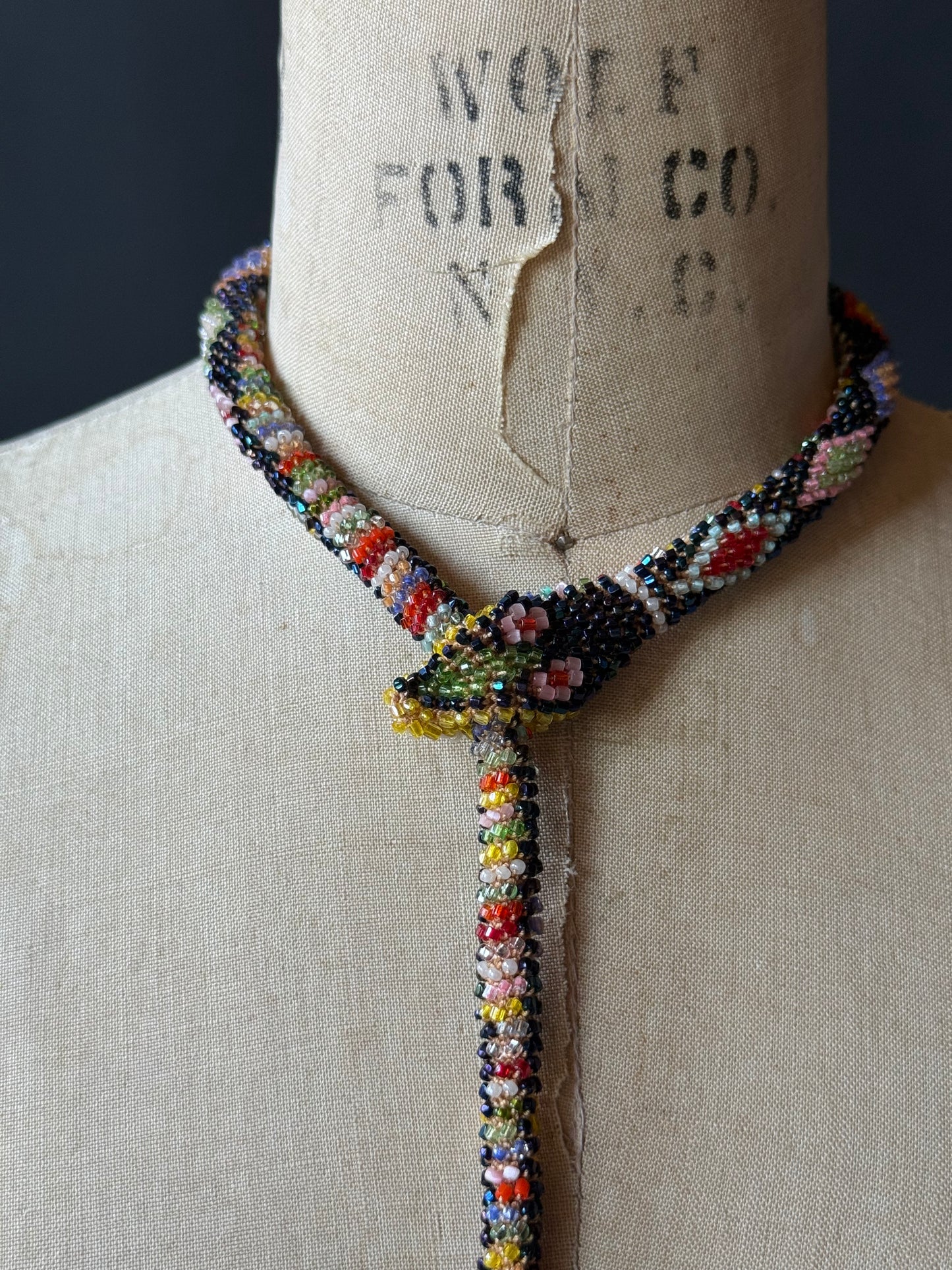 Bead Crochet Snake | Oil Slick Multi Color Diamond