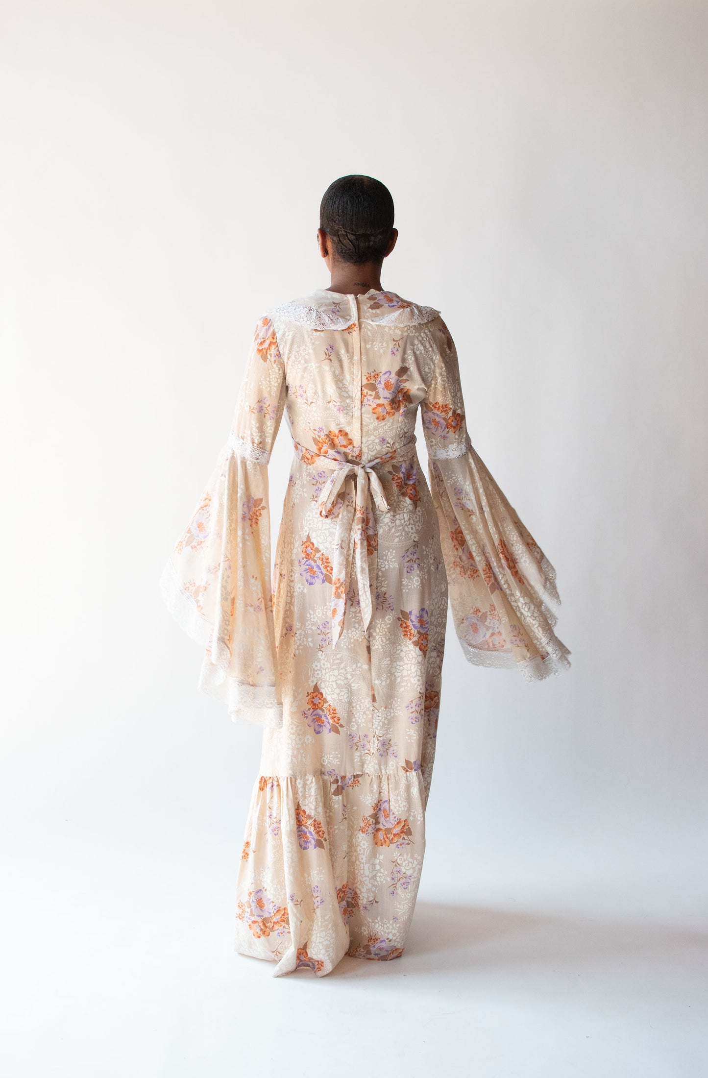 1970s Trumpet Sleeve Dress